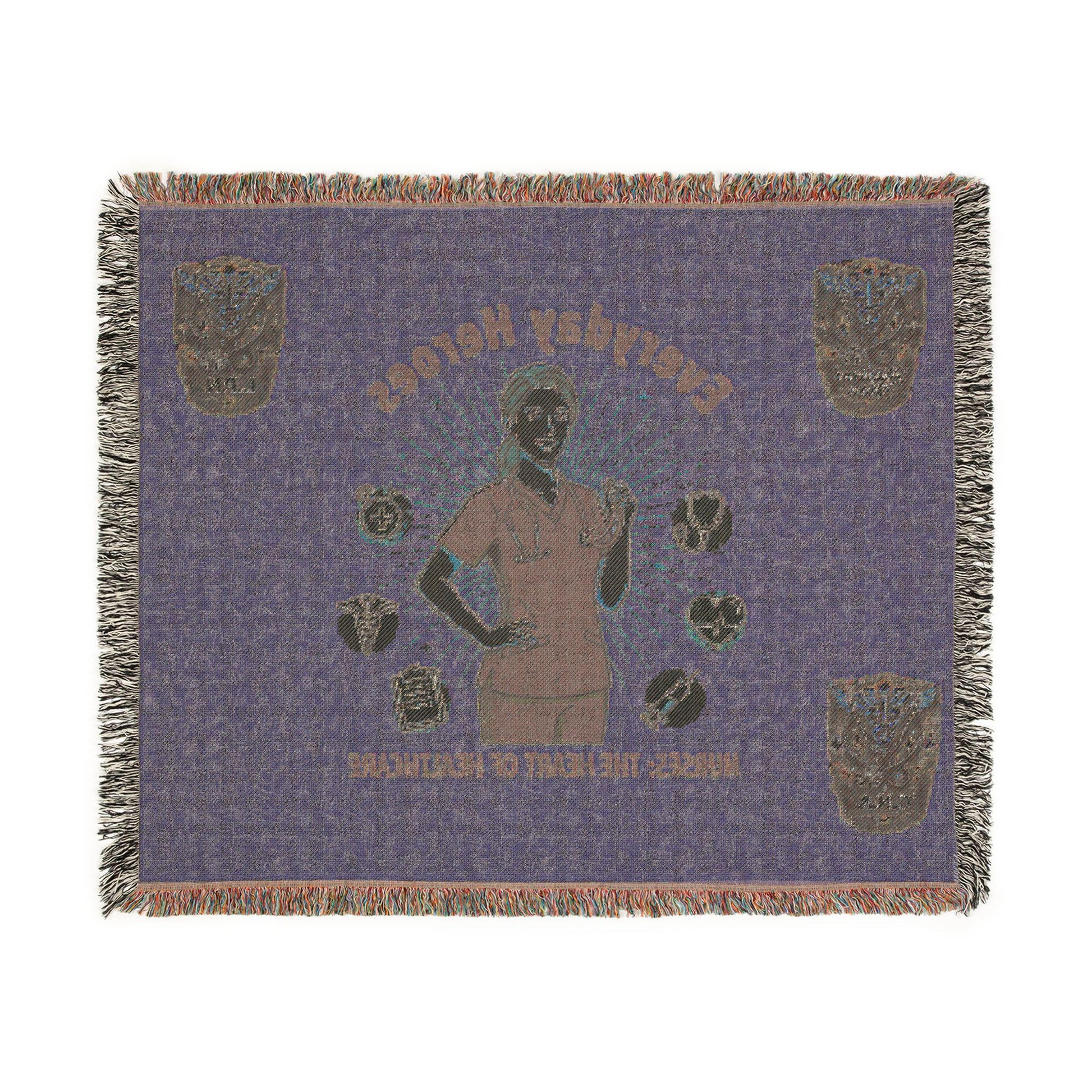 Nurse 'Everyday Heroes' Woven Blanket,  Healthcare Appreciation Throw | Loki's Shop Too