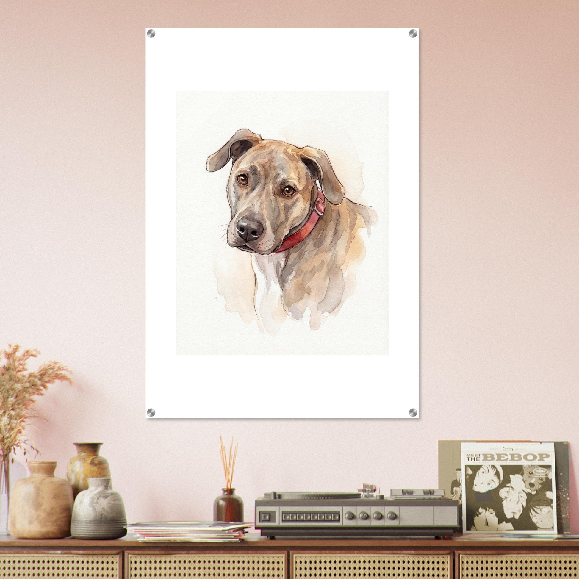 Watercolor Pet Lover Acrylic Print | Vibrant Animal Art | Custom Home Decor Gift | Loki's Shop Too