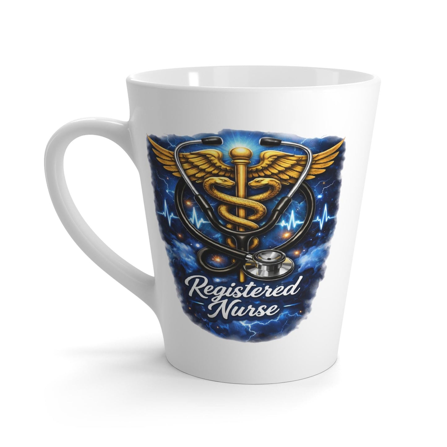 RN Themed Latte Mug | Nursing Medical Coffee Cup | Loki's Shop Too