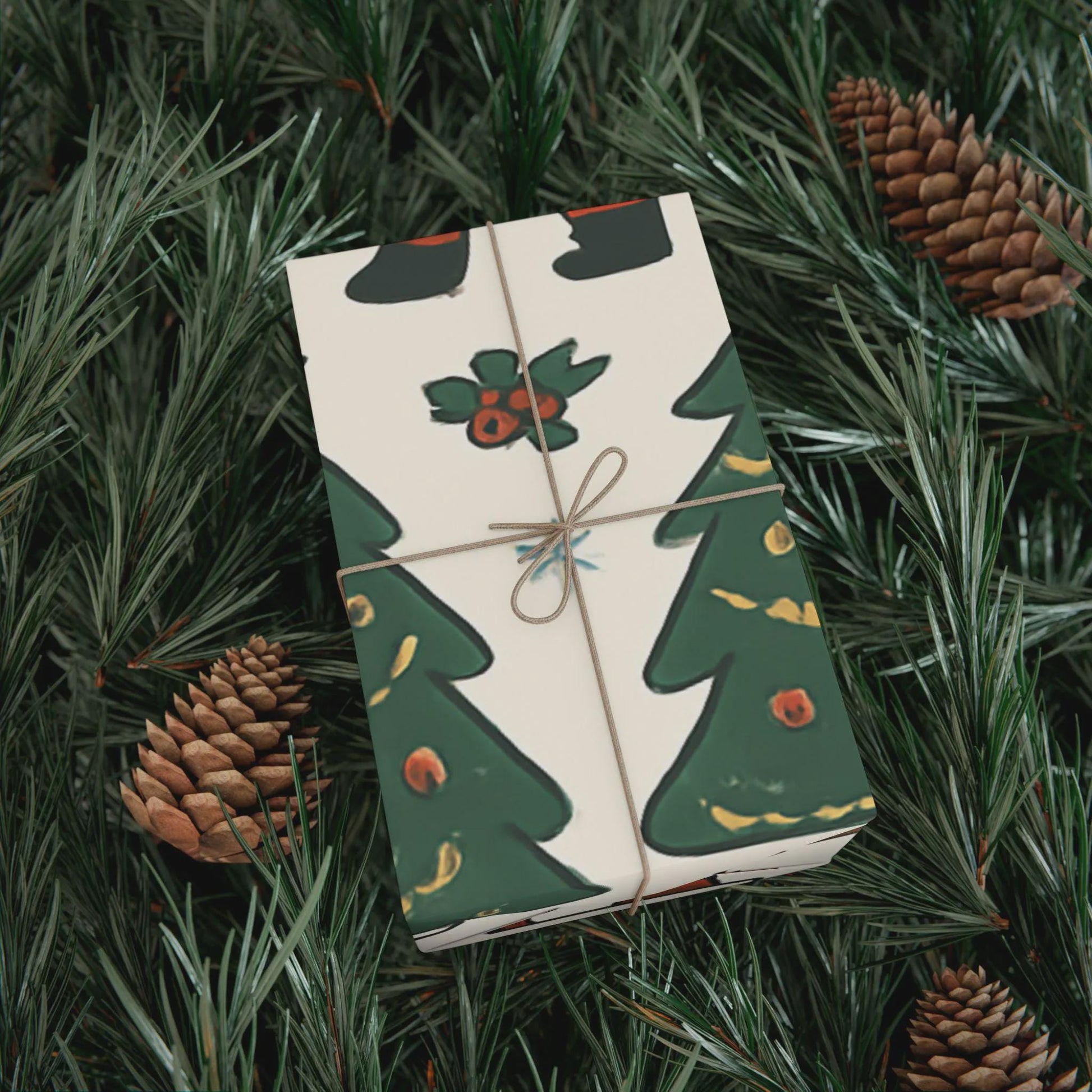 Merry Christmas Gift Wrap Santa Snowman Design Eco-Friendly | Loki's Shop Too