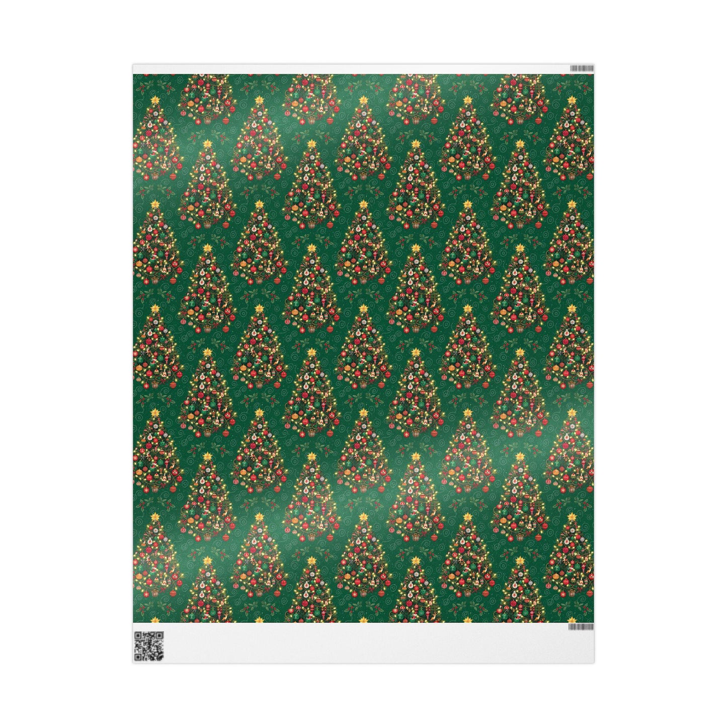 Christmas Tree Gift Wrap Green Holiday Pattern | Loki's Shop Too
