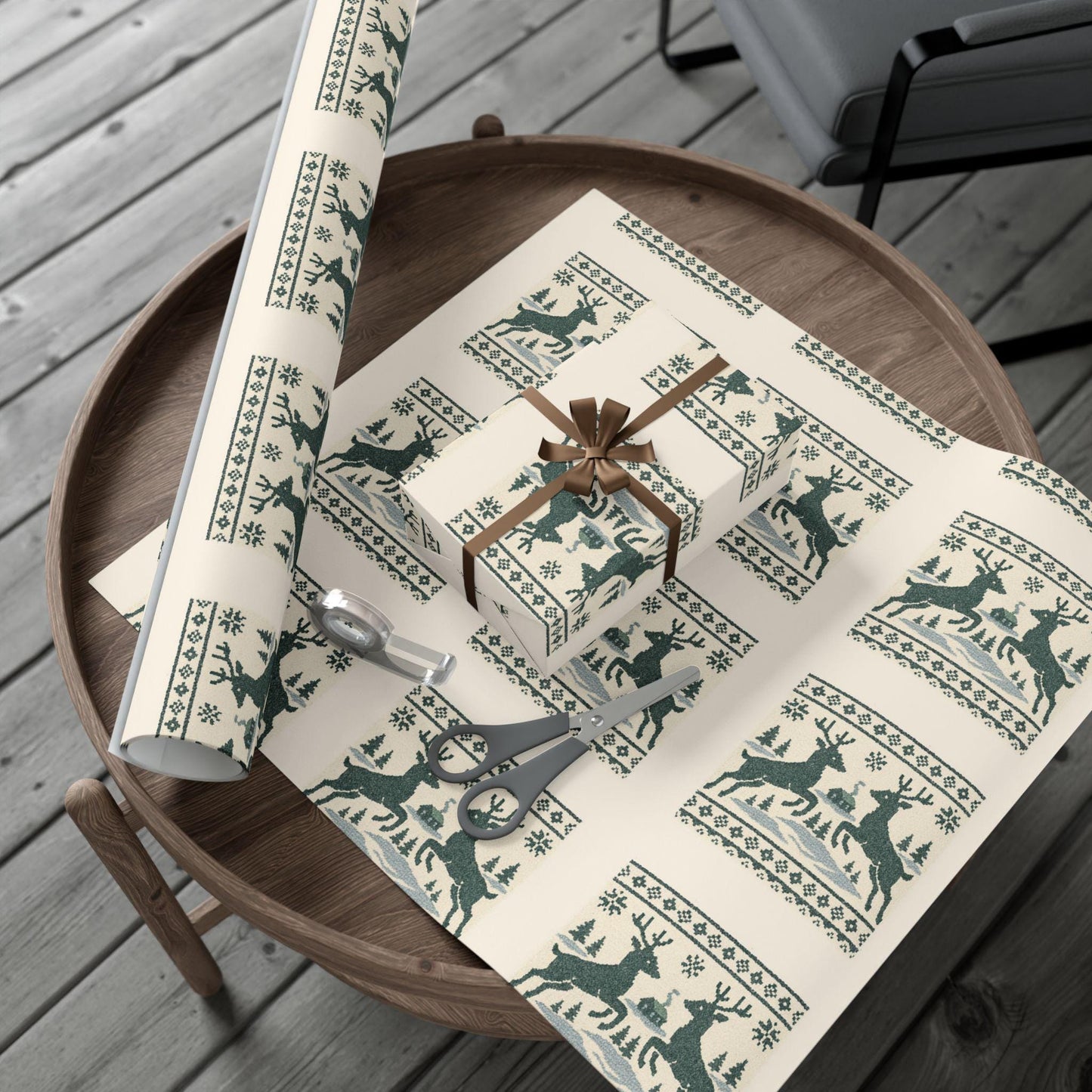 Nordic Reindeer Gift Wrap | Loki's Shop Too