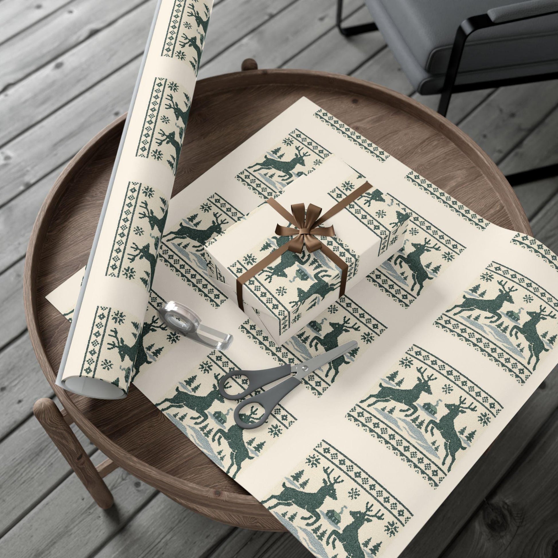 Nordic Reindeer Gift Wrap | Loki's Shop Too