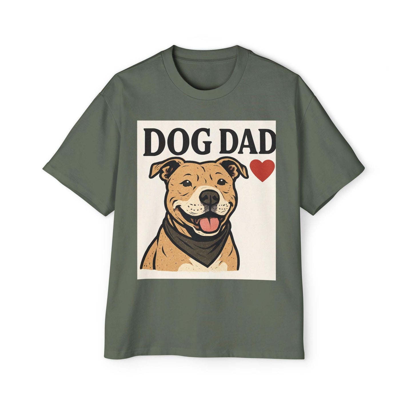 Dog Dad Heavy Oversized Tee, Funny Pet Lover Shirt, Perfect Gift for Dog Dads, Casual Wear, Birthday Gift