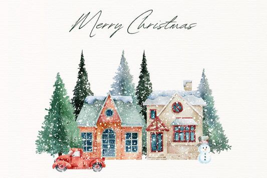 Editable Christmas Photo Card Template Holiday Printable (Digital Download)