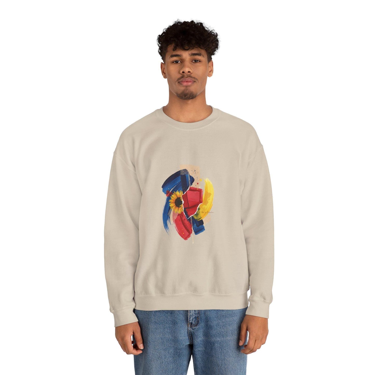 painterly abstract floral crewneck sweatshirt