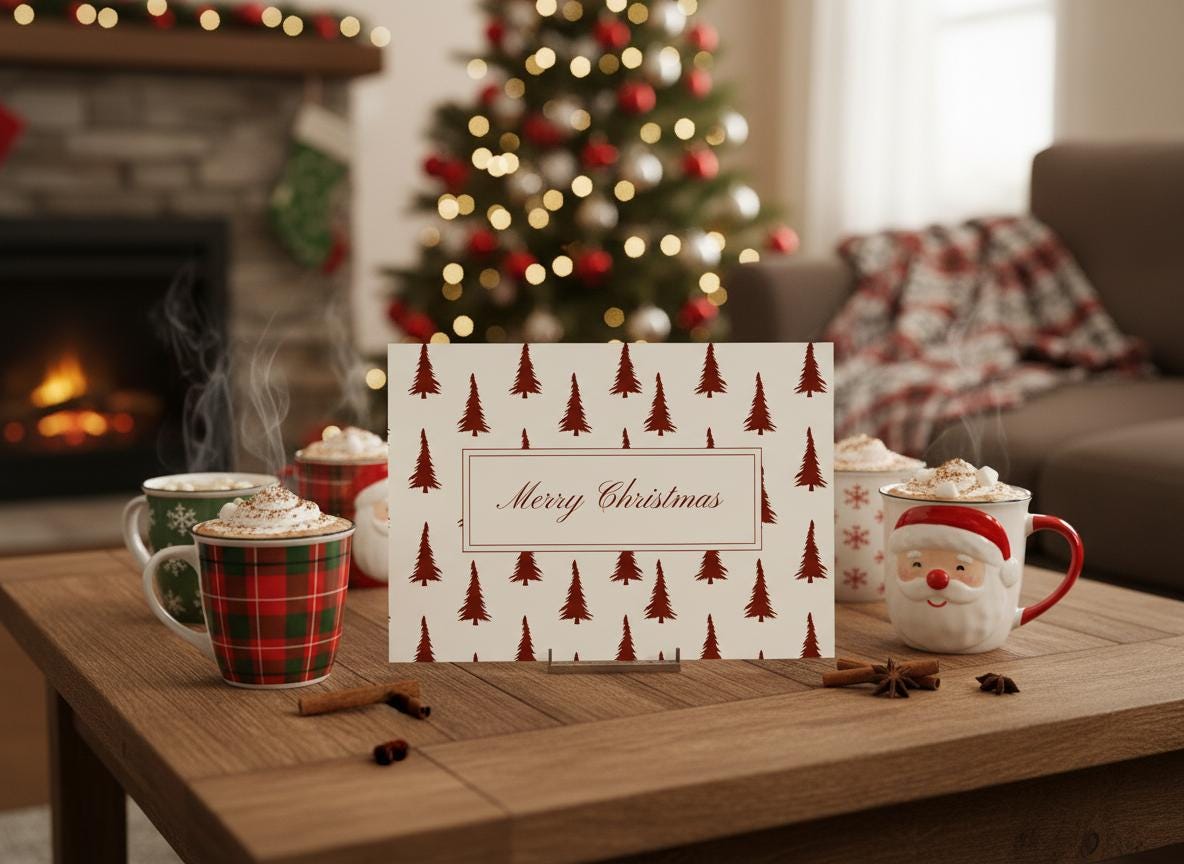 Editable Christmas Photo Card Template Printable Holiday Card (Digital Download) | Loki's Shop Too