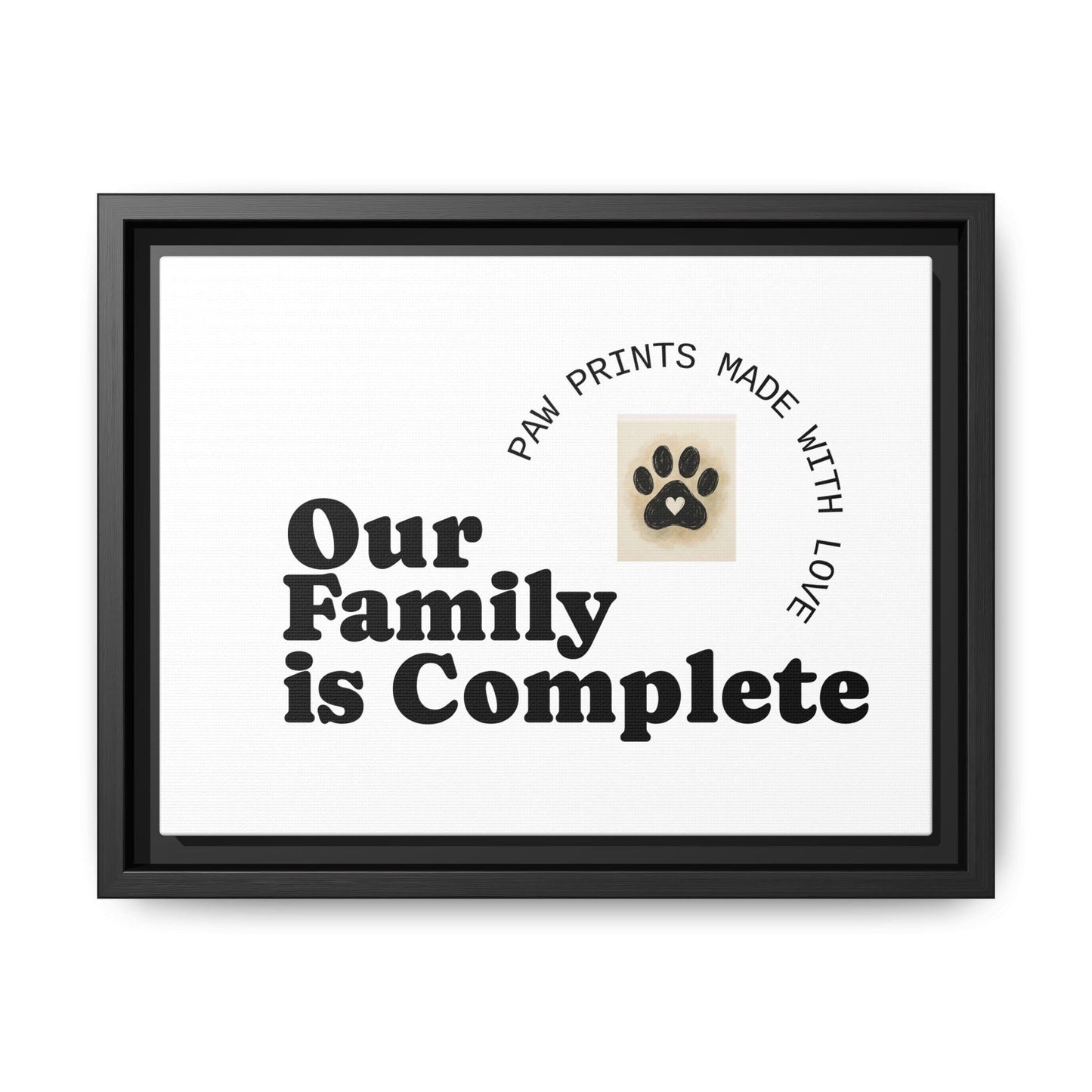 dog paw print framed canvas