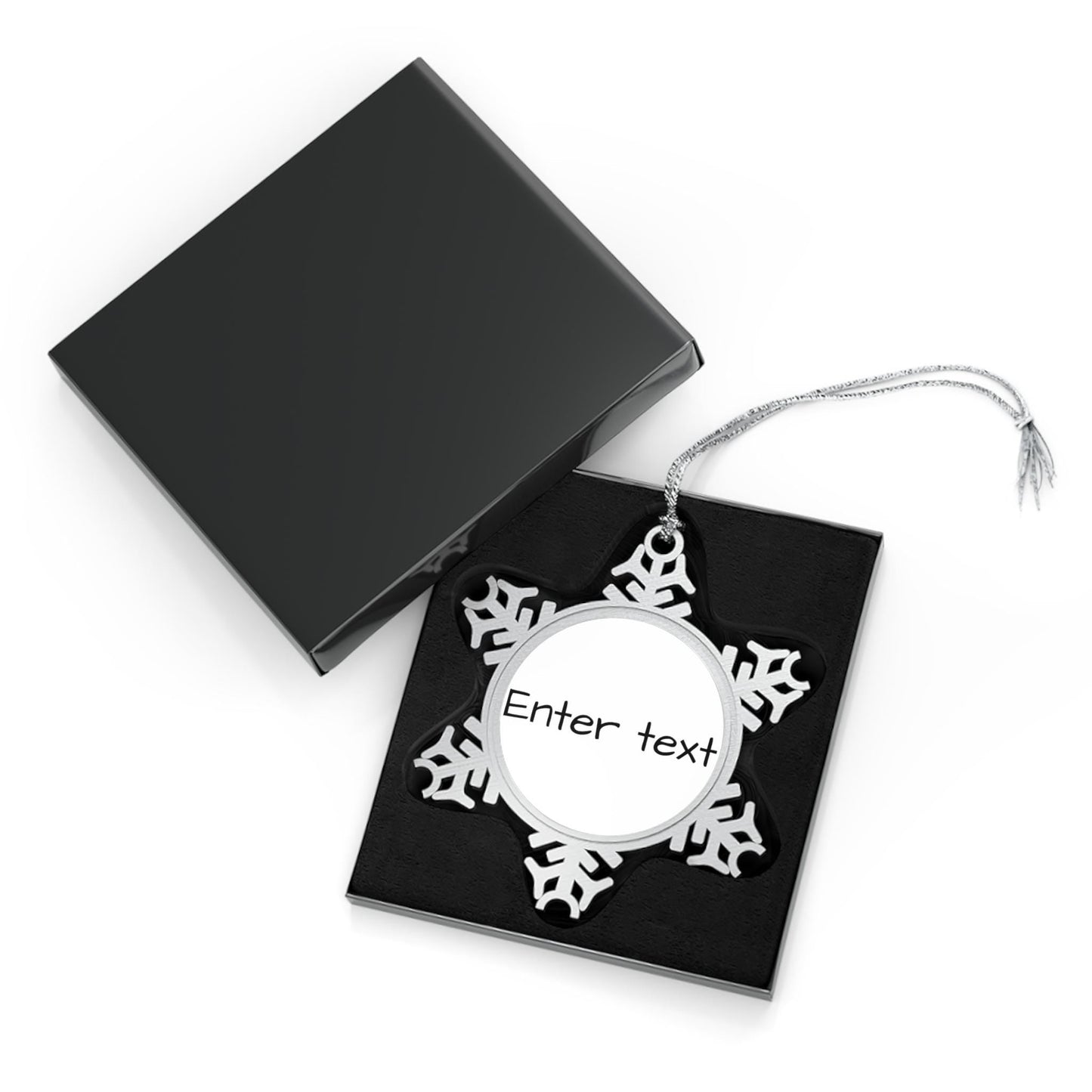 Personalized Pewter Snowflake Christmas Ornament Custom Winter Decor | Loki's Shop Too