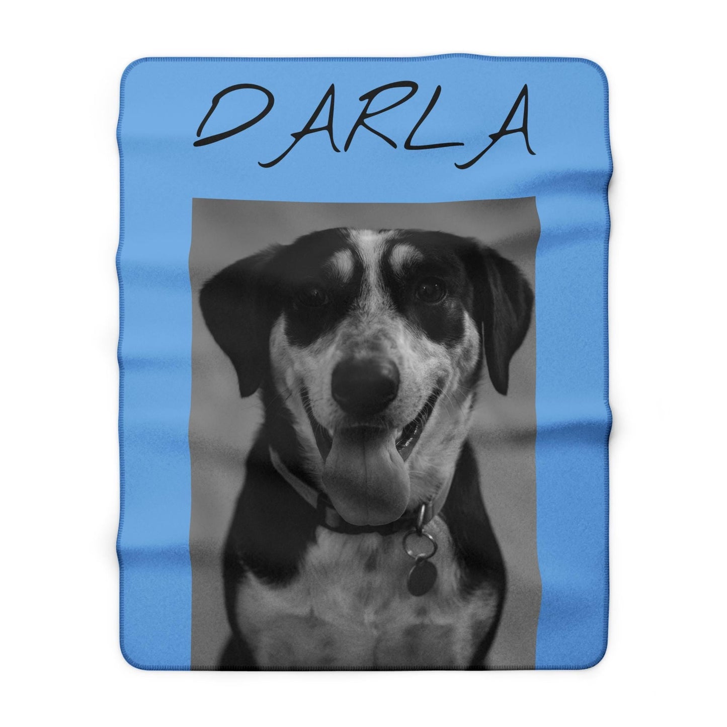 Personalized Dog Photo Blanket – Custom Pet Name Sherpa Fleece Throw, Dog Mom Gift, Pet Keepsake Blanket | Loki's Shop Too