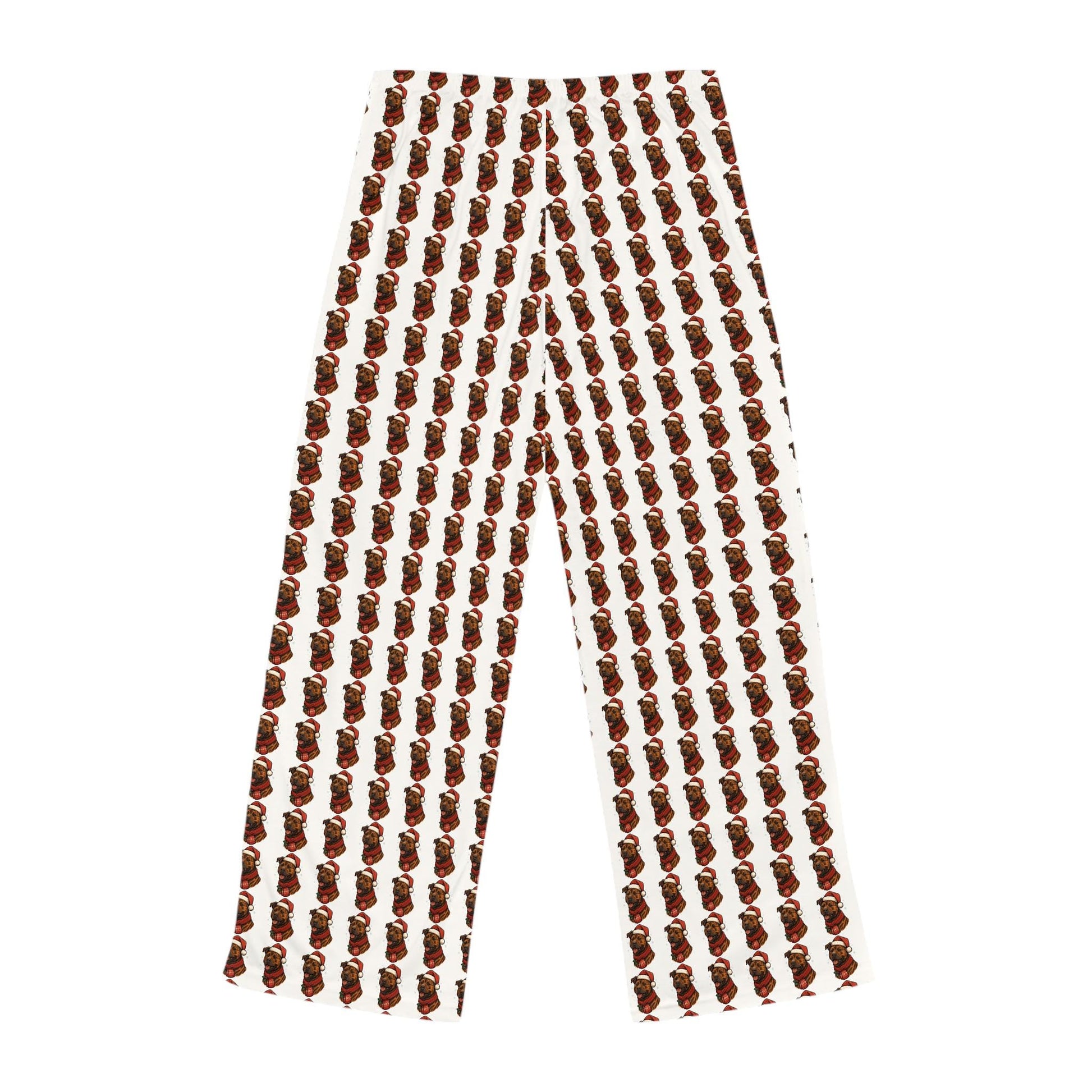 Brindle Santa Pup Print Pajama Pants Patterned Lounge Sleepwear | Loki's Shop Too