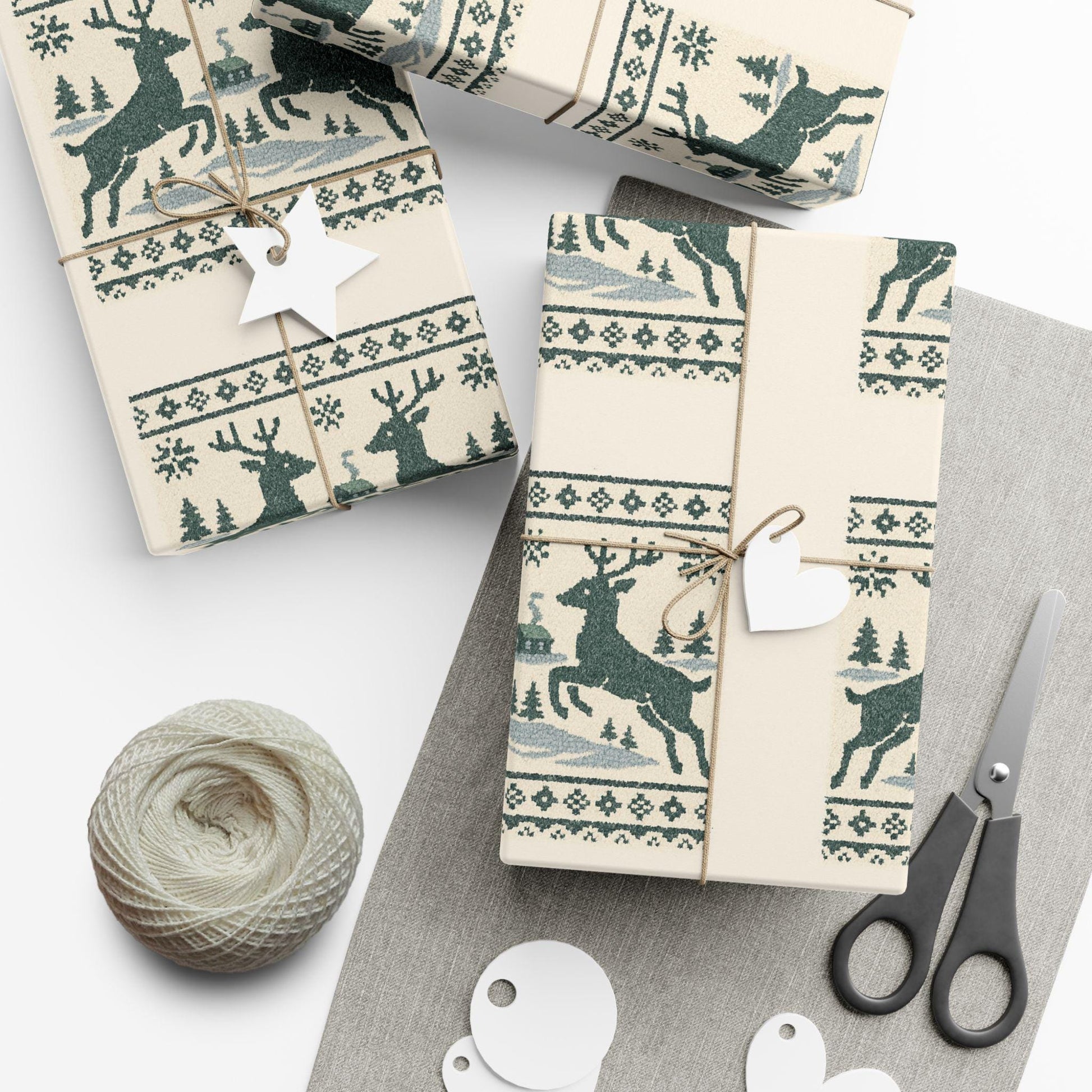 Nordic Reindeer Gift Wrap | Loki's Shop Too