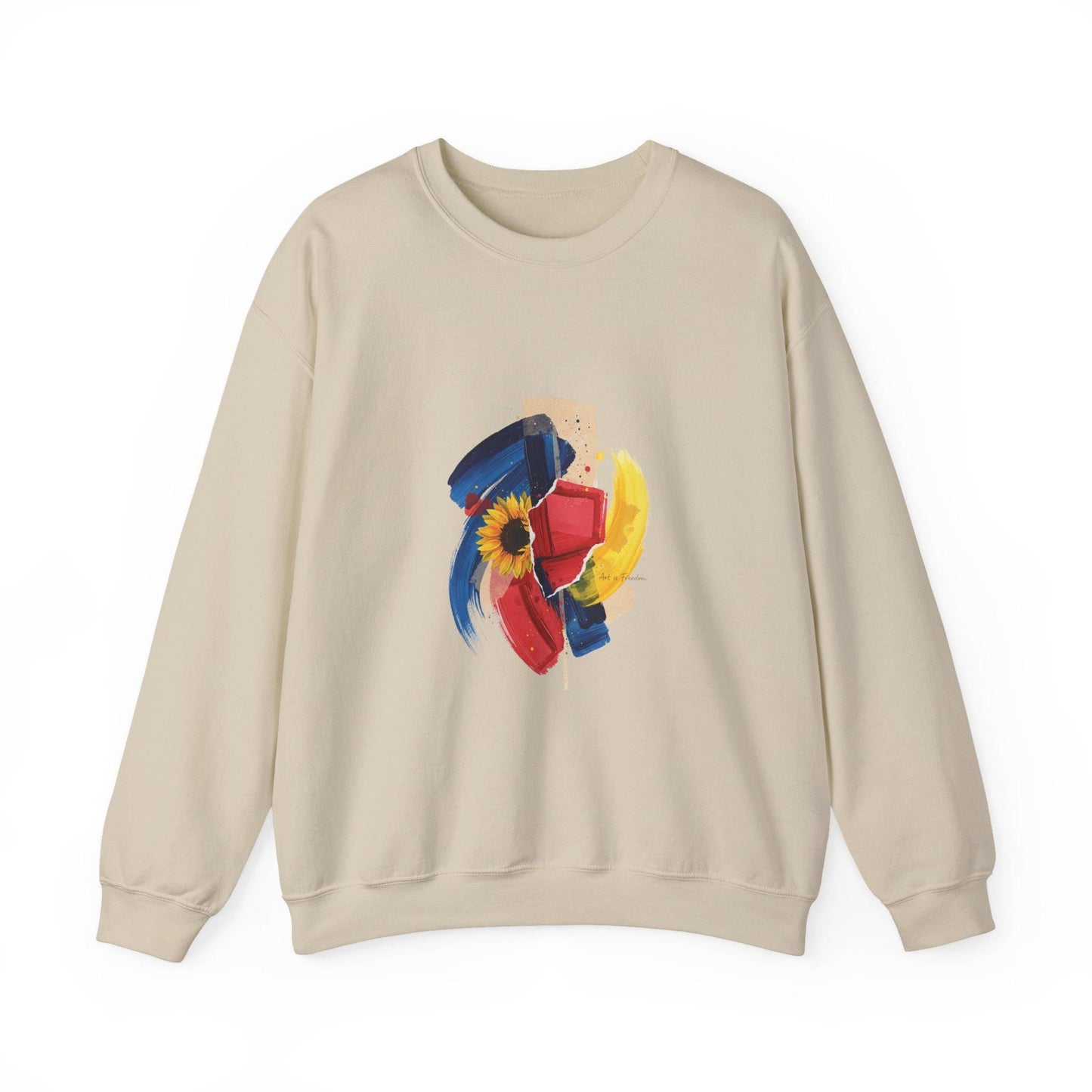 Painterly Abstract Floral Crewneck Sweatshirt | Artsy Brushstroke Graphic | Loki's Shop Too