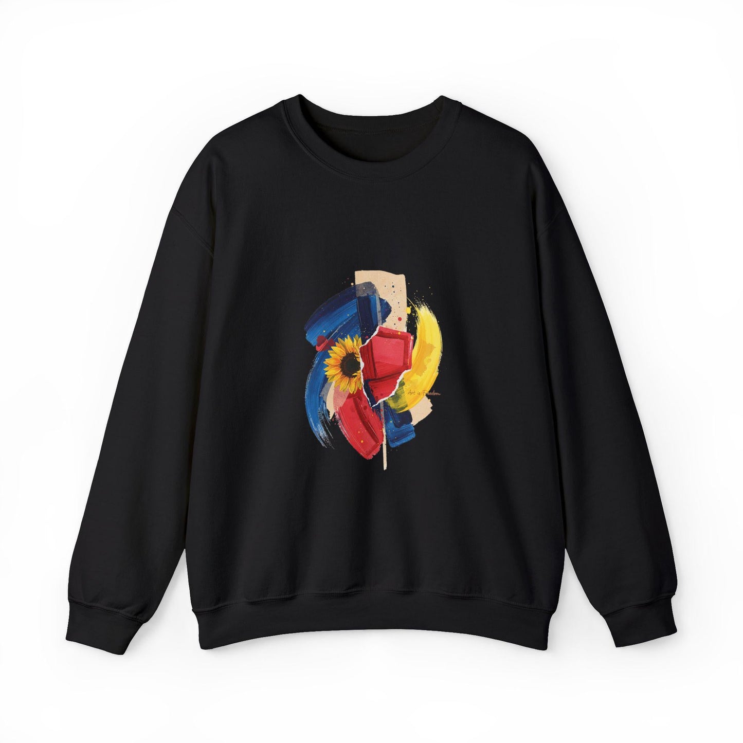 Painterly Abstract Floral Crewneck Sweatshirt | Artsy Brushstroke Graphic | Loki's Shop Too