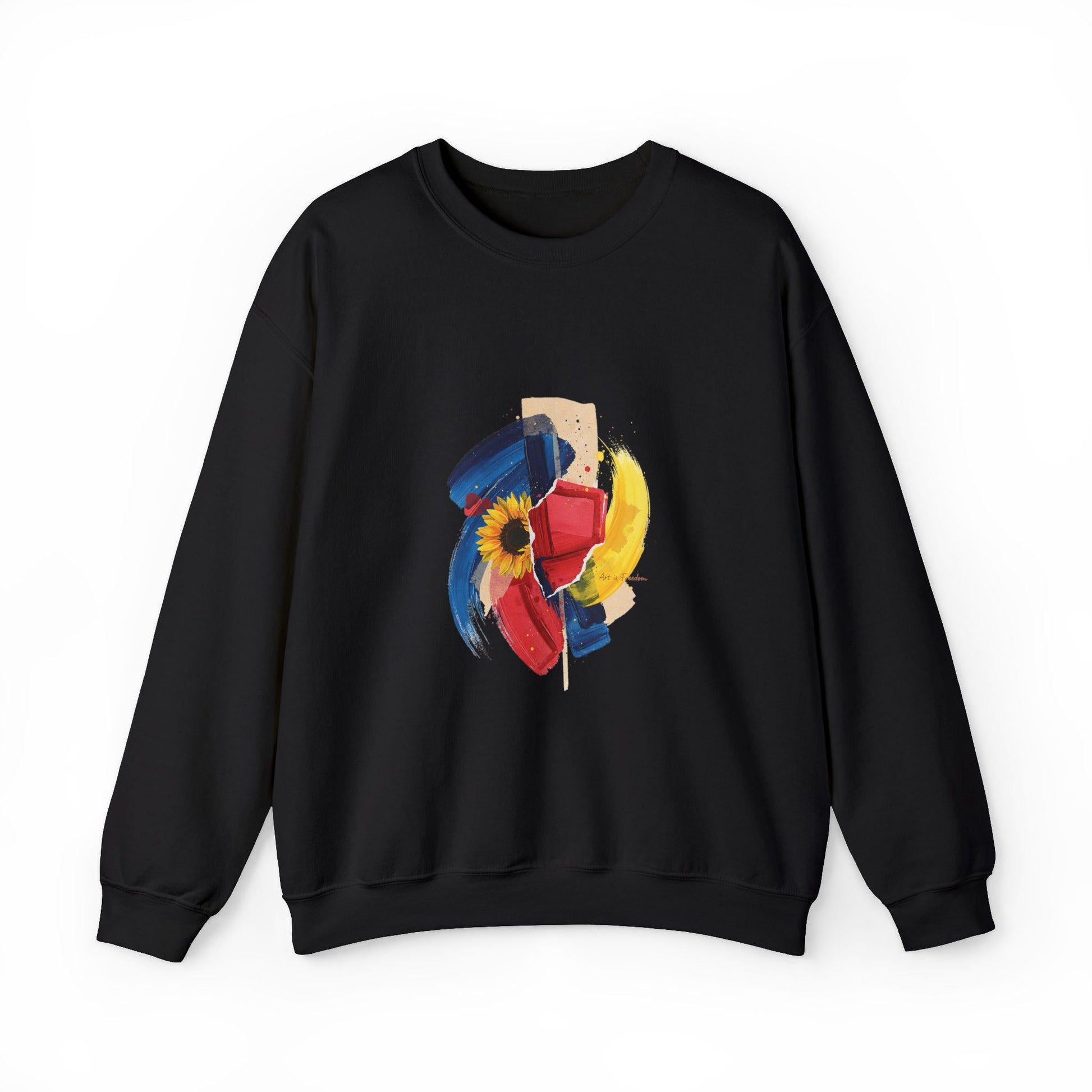 Painterly Abstract Floral Crewneck Sweatshirt | Artsy Brushstroke Graphic | Loki's Shop Too