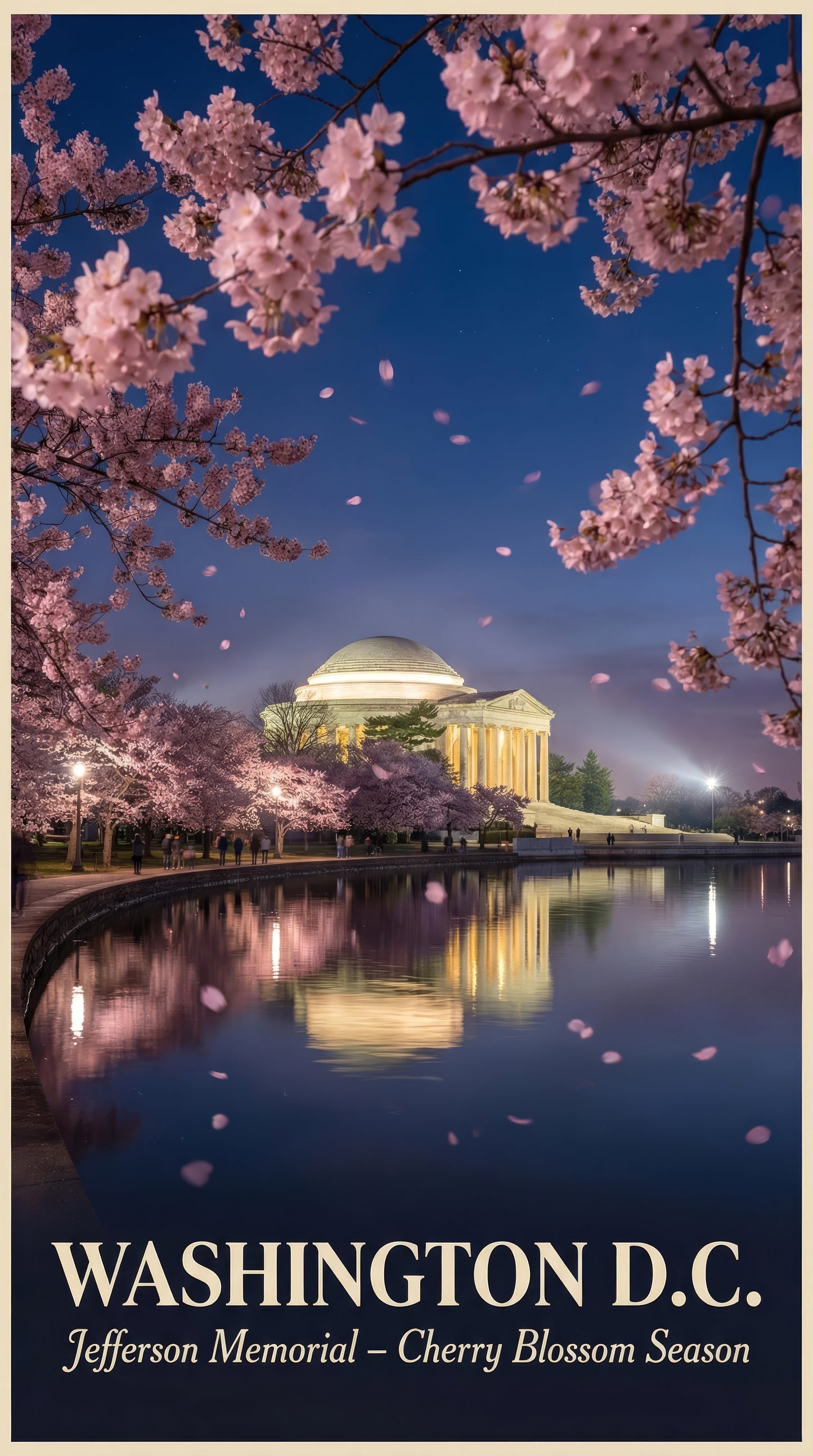 Washington DC Jefferson Memorial Cherry Blossom Art (Digital Download) | Loki's Shop Too