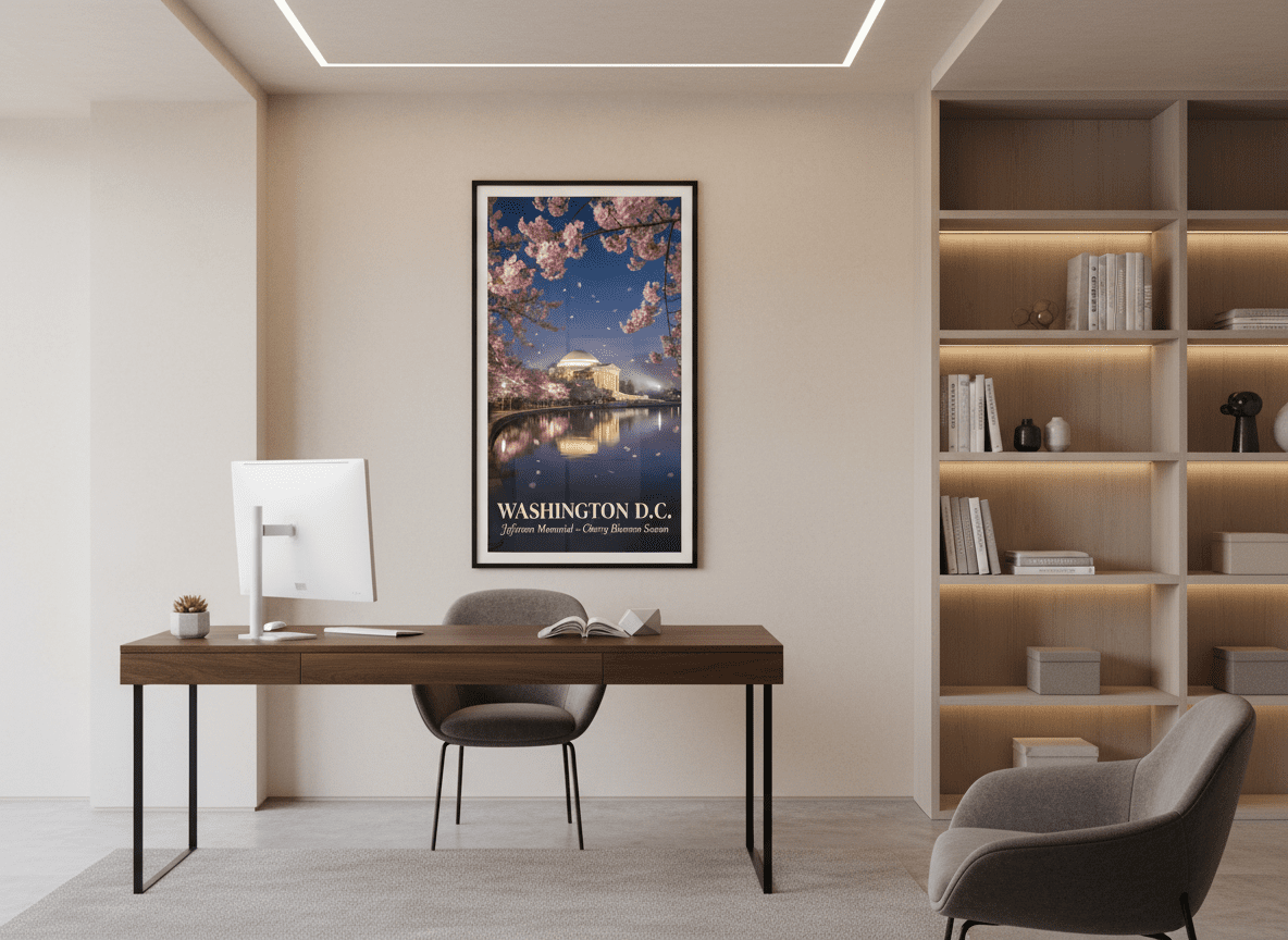 Washington DC Jefferson Memorial Cherry Blossom Art (Digital Download) | Loki's Shop Too