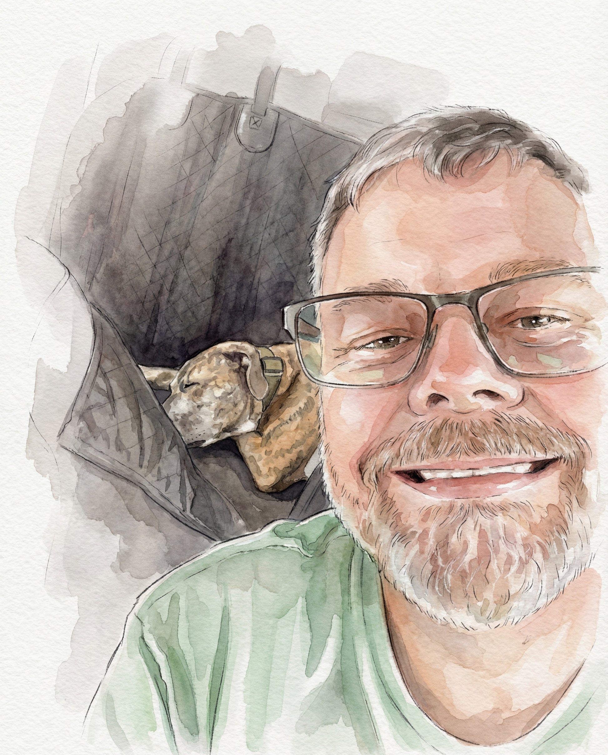 Watercolor Pet Lover Digital Image | Personalized Animal Art | Custom Home Decor Gift | Loki's Shop Too