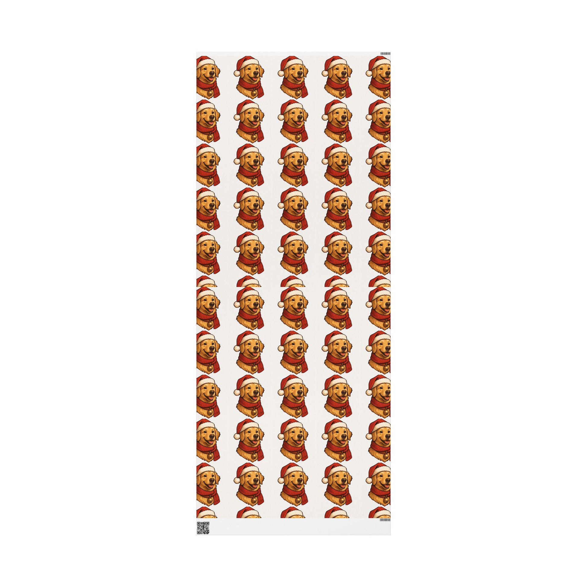 Golden Retriever Santa Wrapping Paper, Christmas Dog Gift Wrap | Loki's Shop Too