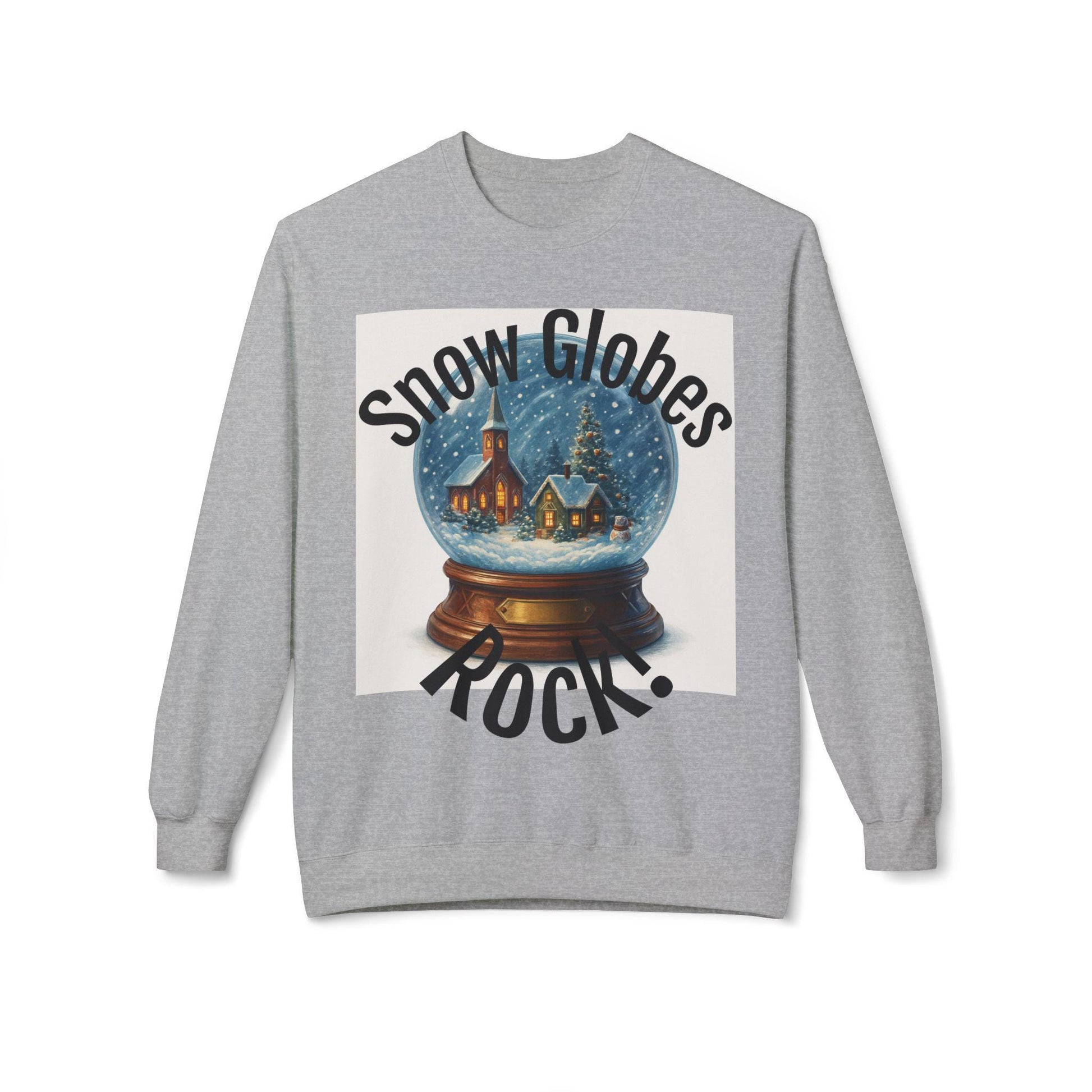 Snow Globes Rock Fleece Sweatshirt Festive Christmas Crewneck | Loki's Shop Too