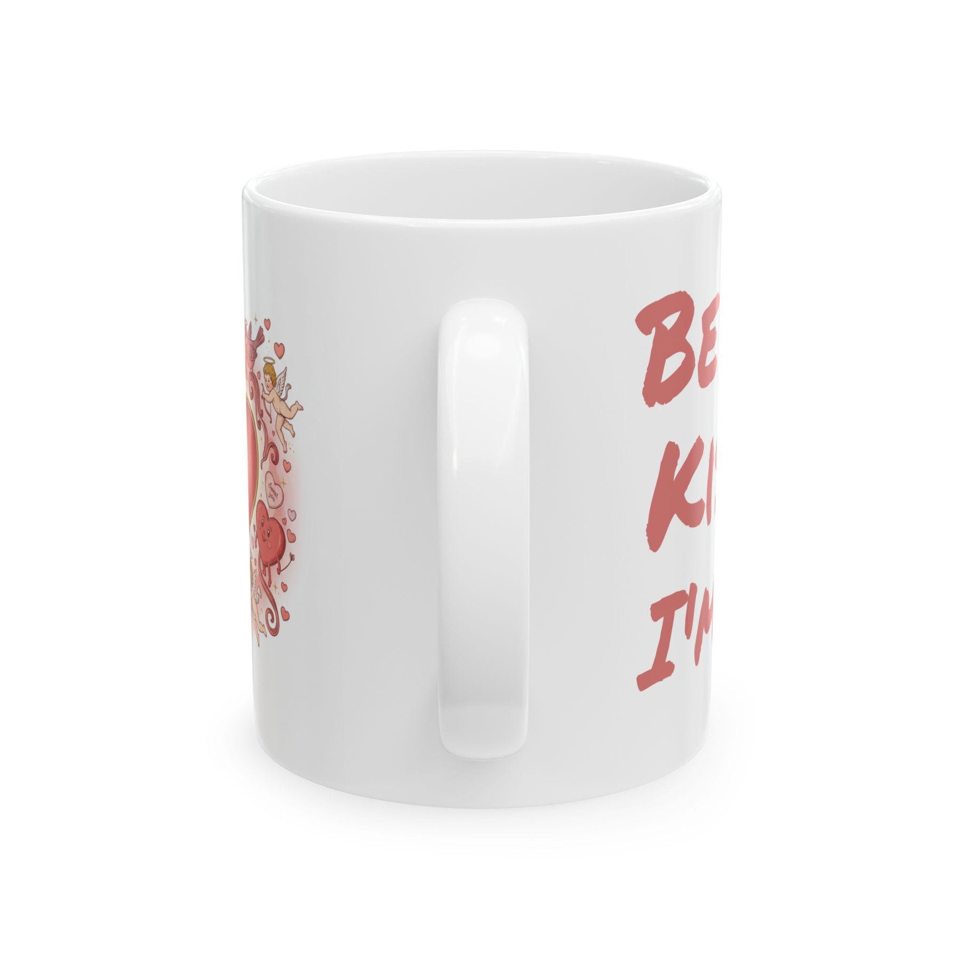Be Mine Kiss Me I'm Yours Mug | Valentine Heart Floral Ceramic Mug | Loki's Shop Too