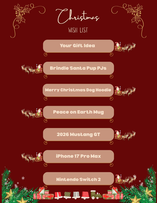 Personalized Christmas Wish List | Loki's Shop Too