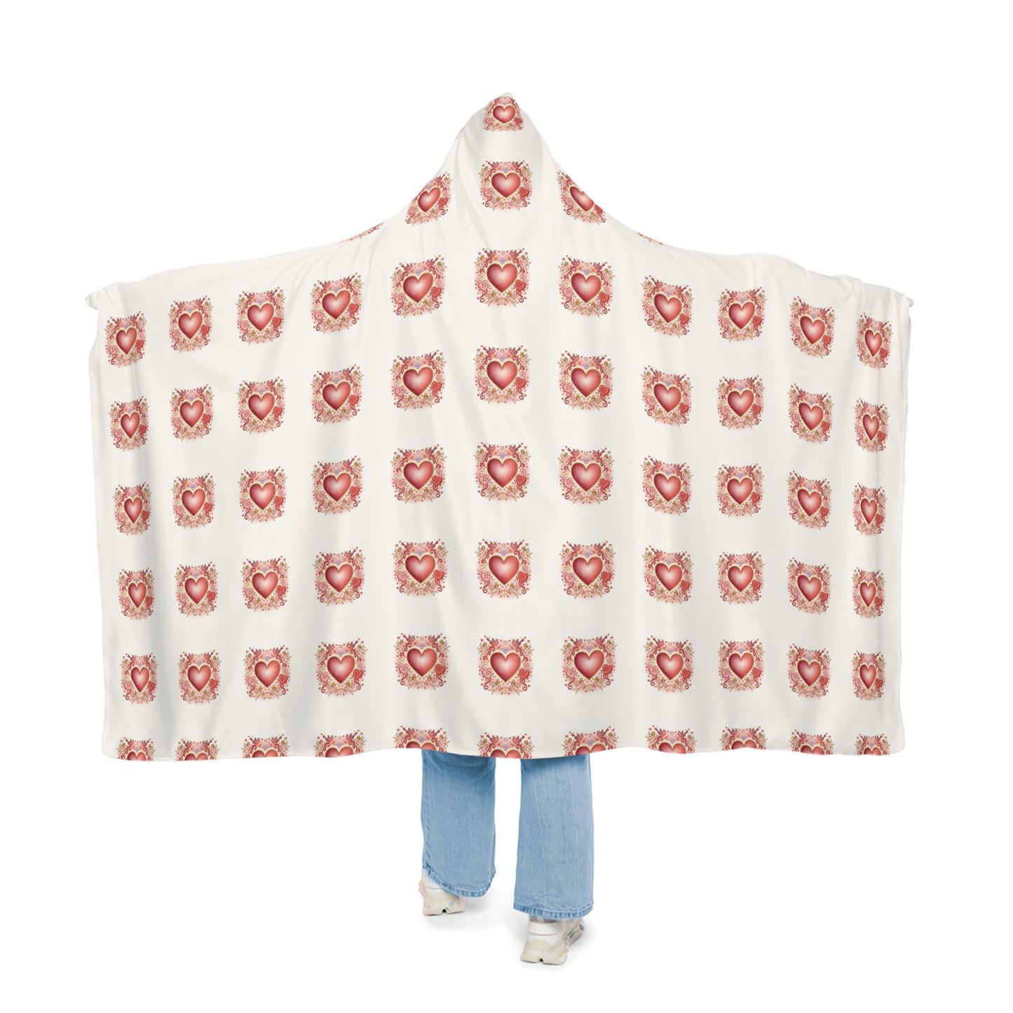 Hooded Snuggle Blanket With Hearts | Loki's Shop Too