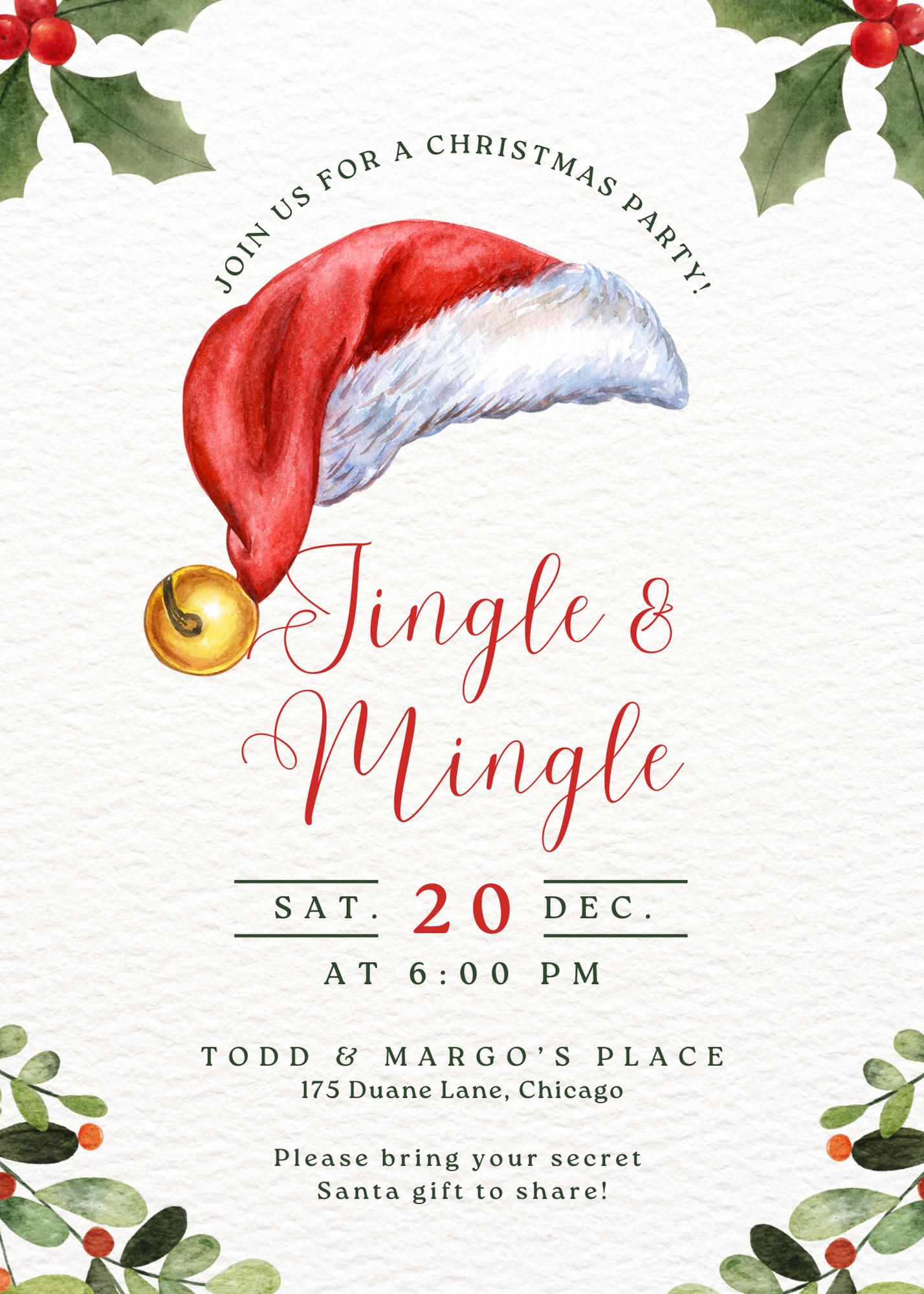 Editable Christmas Party Invitation Holiday Evite Template (Digital Download) | Loki's Shop Too
