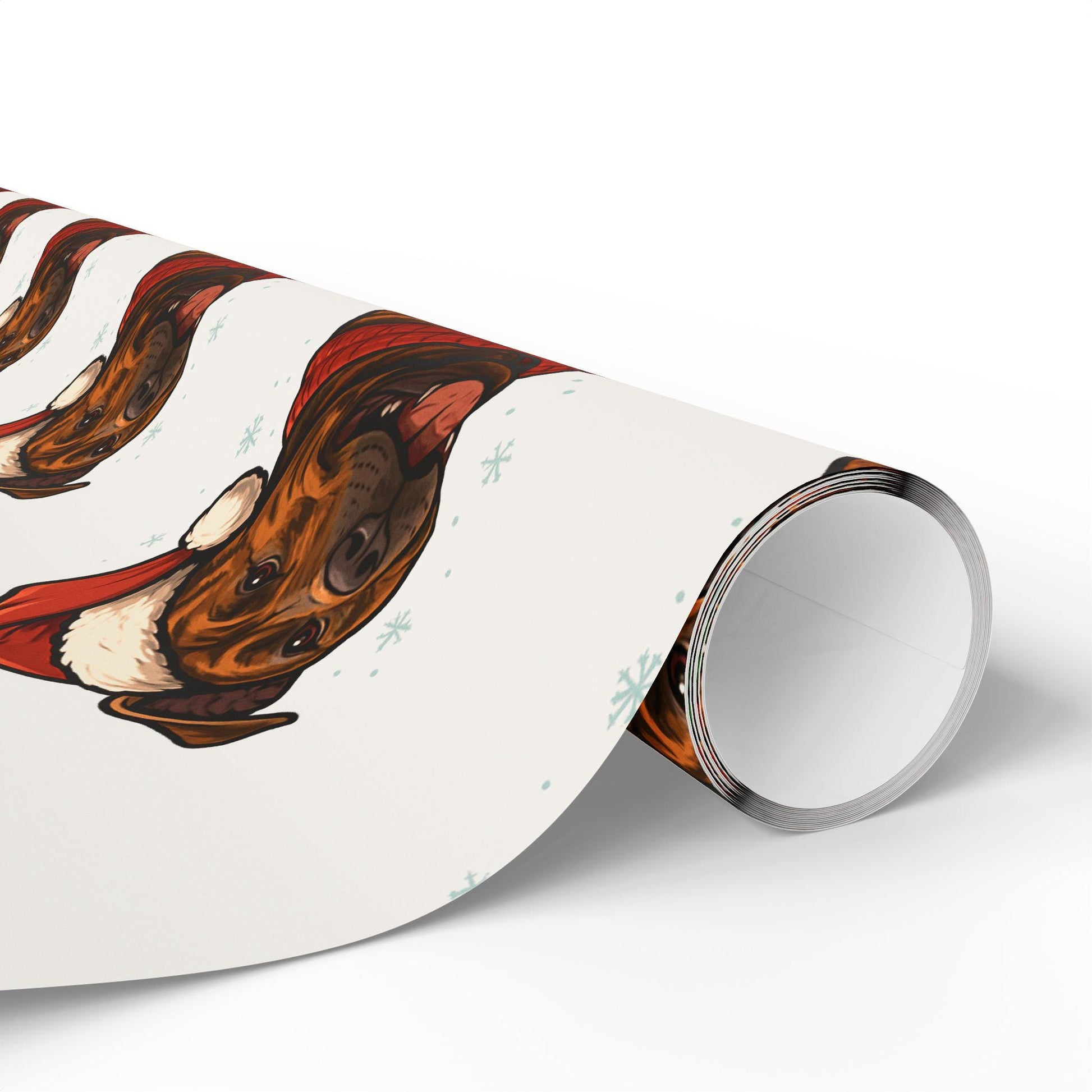 Pitbull Santa Hat Wrapping Paper Holiday Dog Gift Wrap | Loki's Shop Too