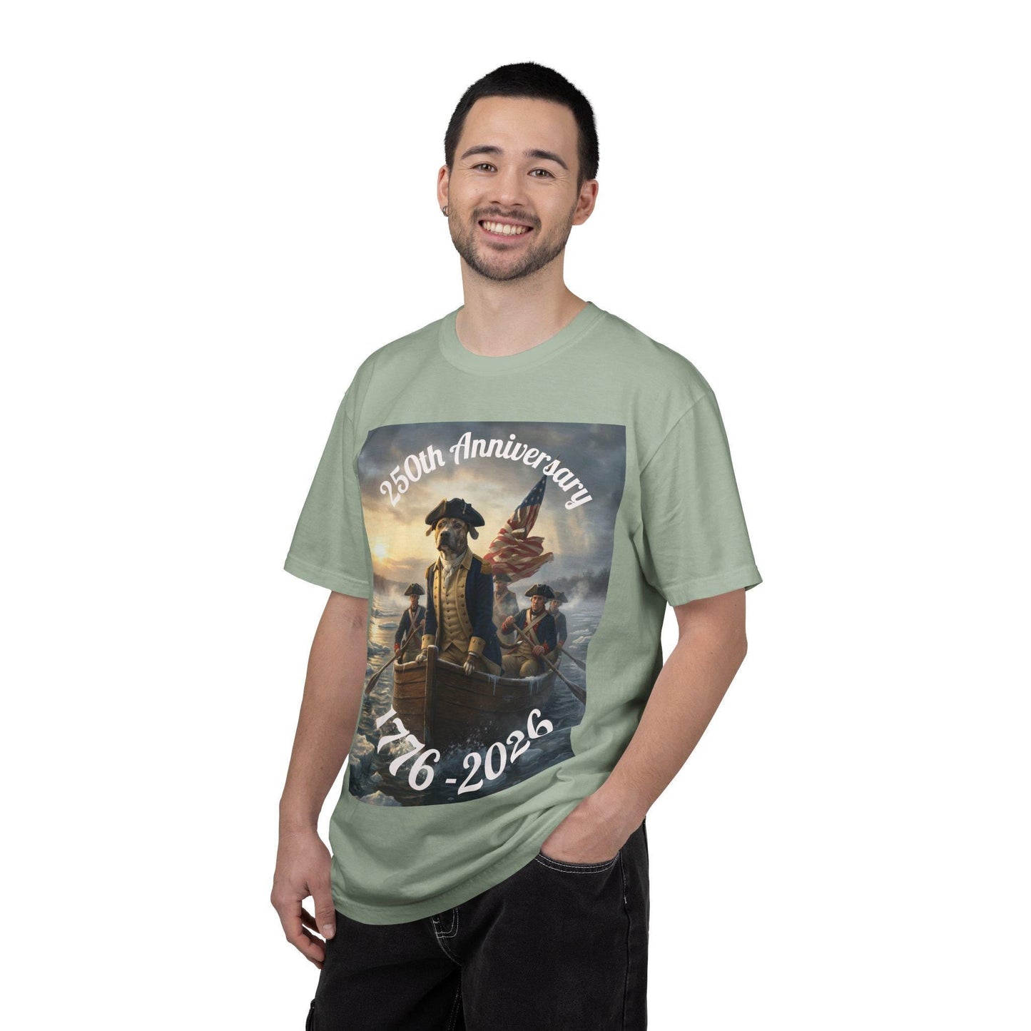 250th Anniversary Shirt, Washington (Loki) Crossing the Deleware, Comfort Colors Tee | Loki's Shop Too