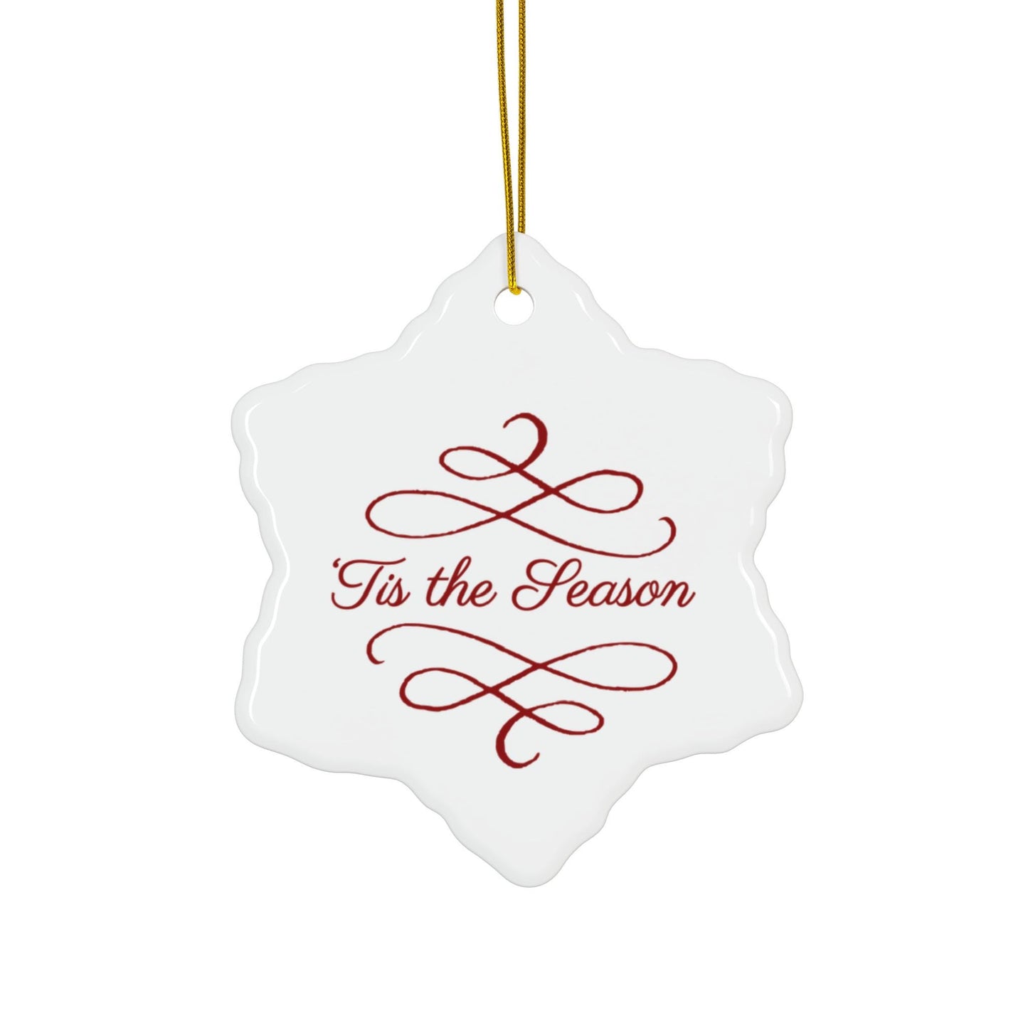 Christmas Tis the Season Ornament Ceramic Holiday Decor Personalized Keepsake Festive Tree Decoration