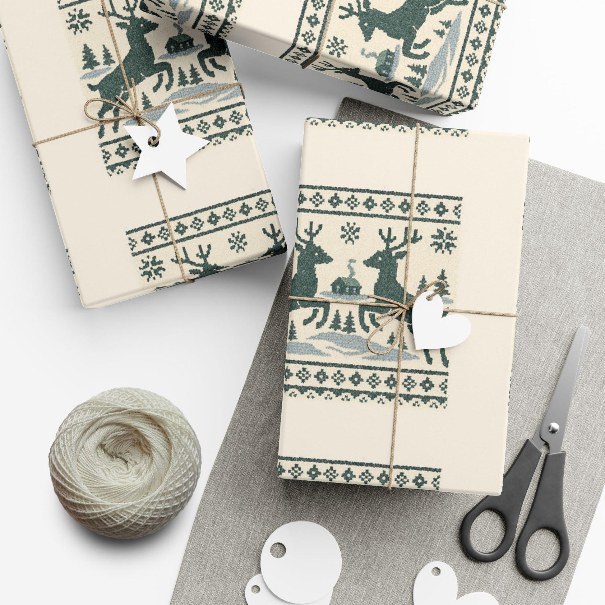 Nordic Reindeer Gift Wrap | Loki's Shop Too