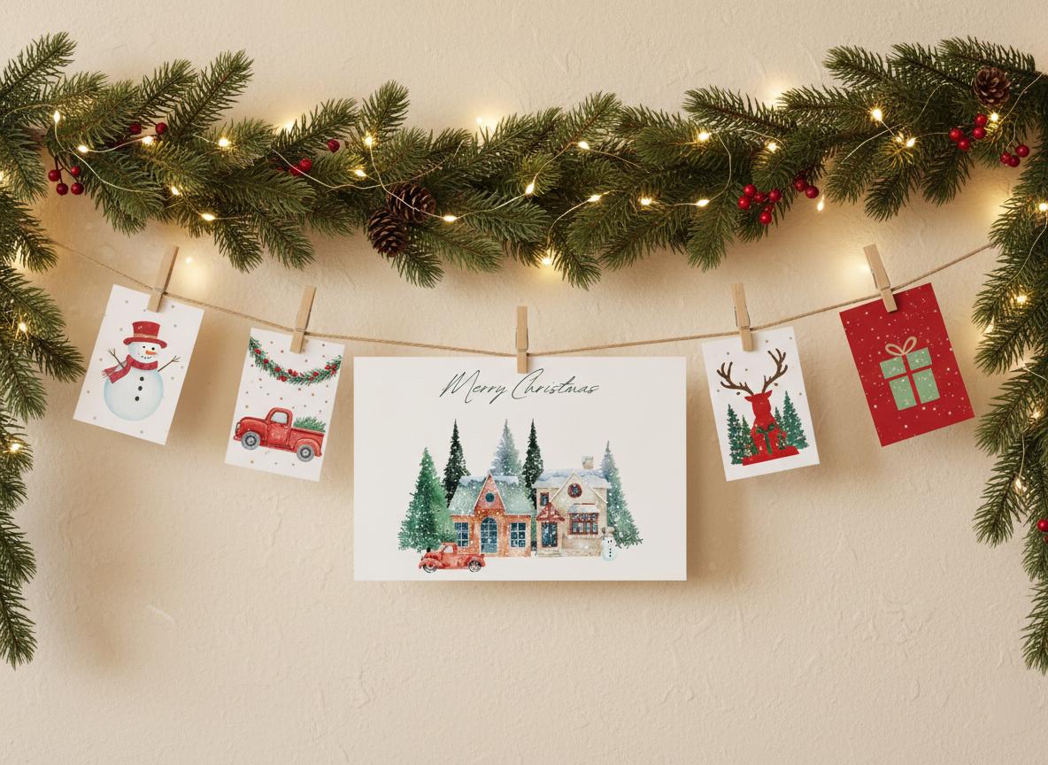 Editable Christmas Photo Card Template Holiday Printable (Digital Download) | Loki's Shop Too