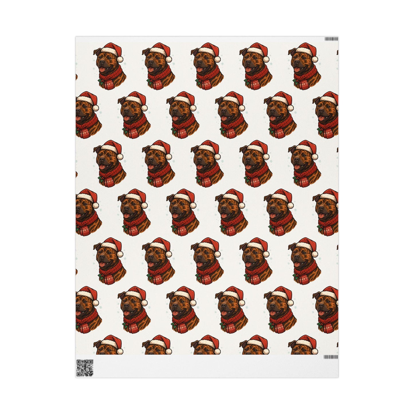 Pitbull Santa Hat Wrapping Paper Holiday Dog Gift Wrap | Loki's Shop Too