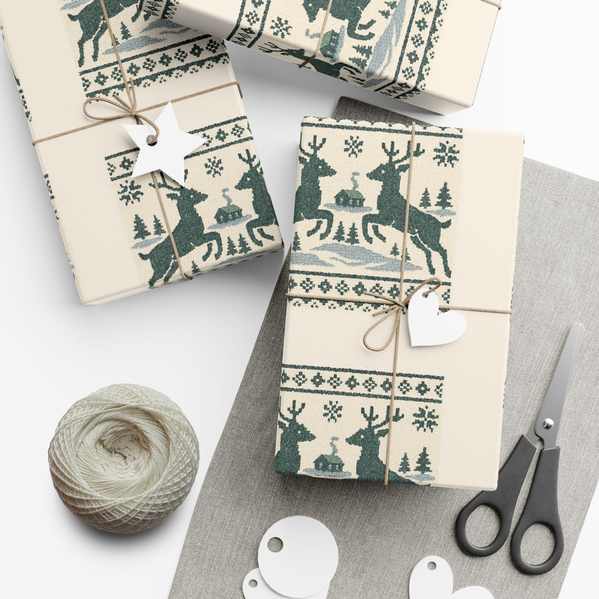 Nordic Reindeer Gift Wrap | Loki's Shop Too