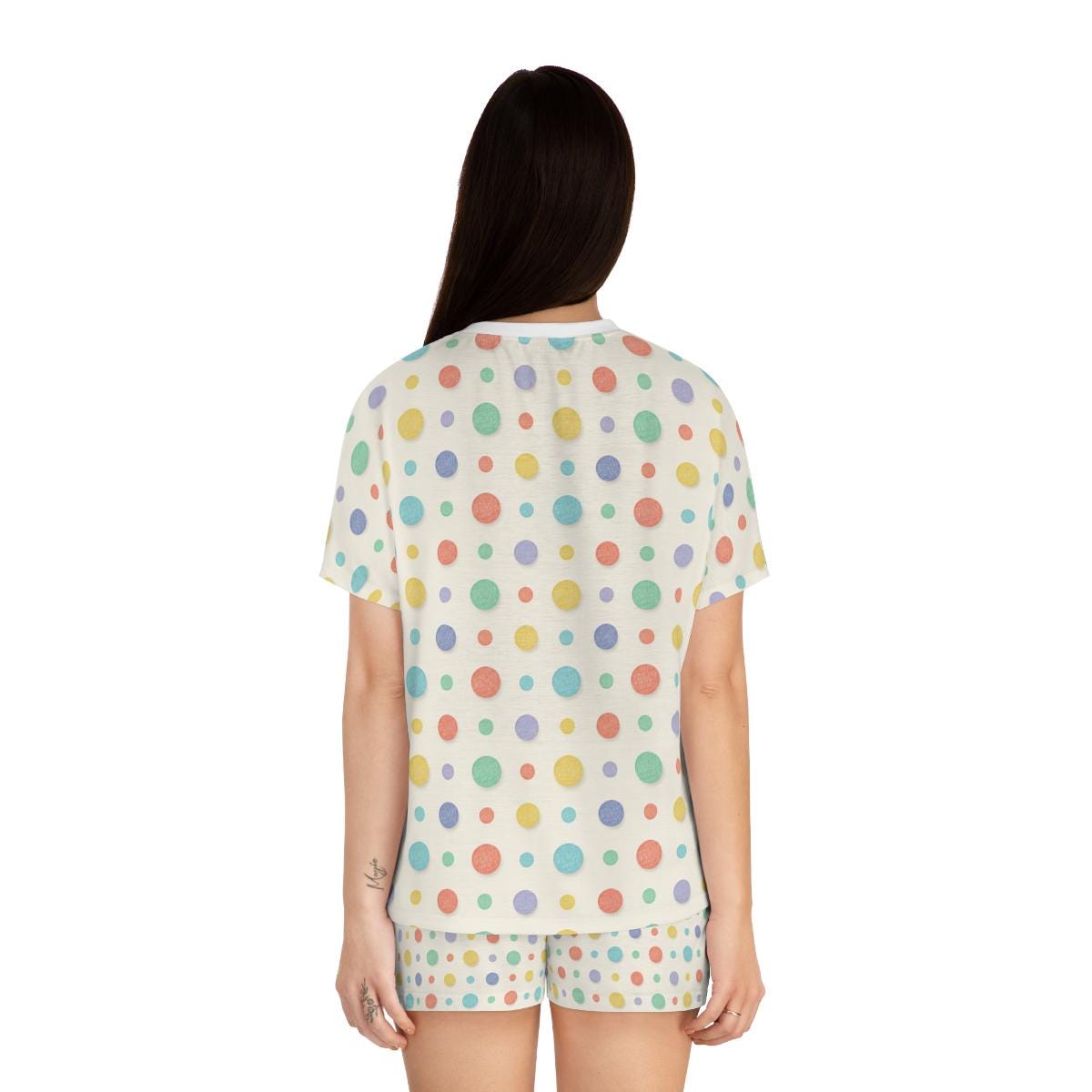Pastel Polka Dot Short Pajama Set | Short Sleeve Top and Shorts