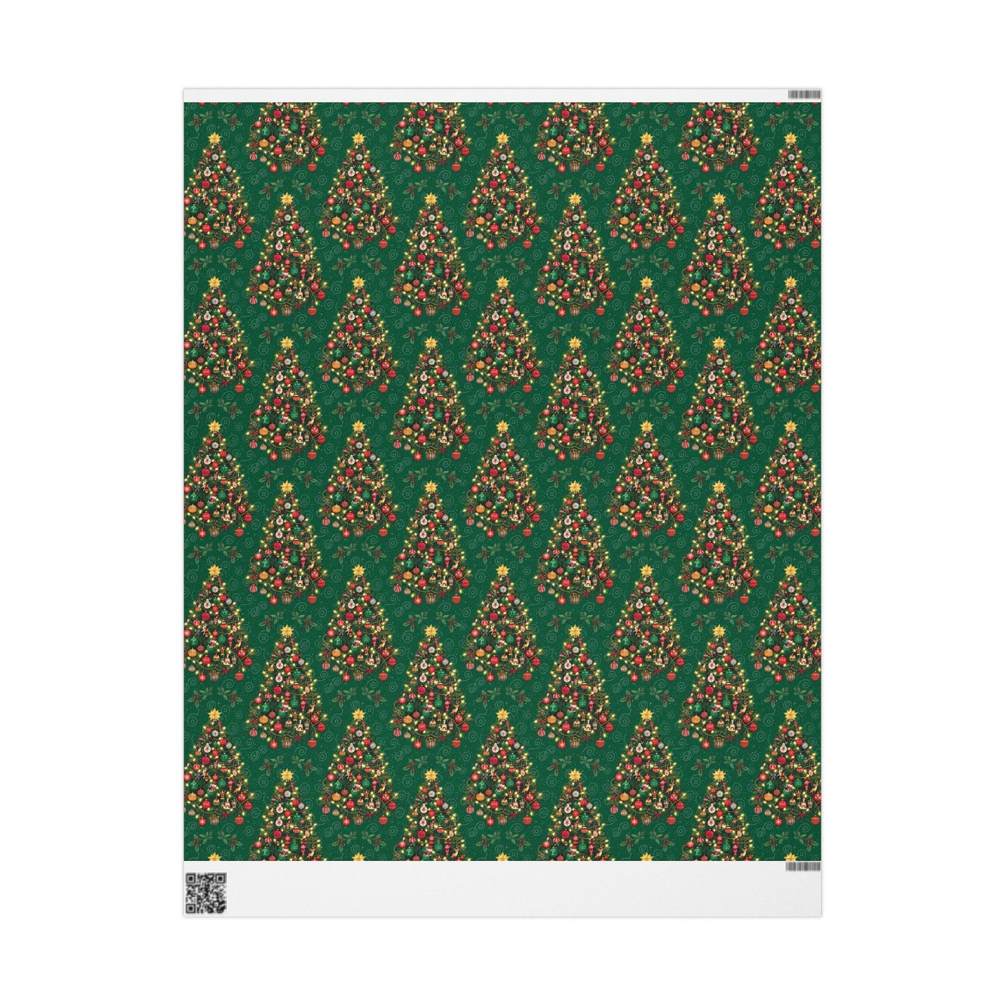 Christmas Tree Gift Wrap Green Holiday Pattern | Loki's Shop Too