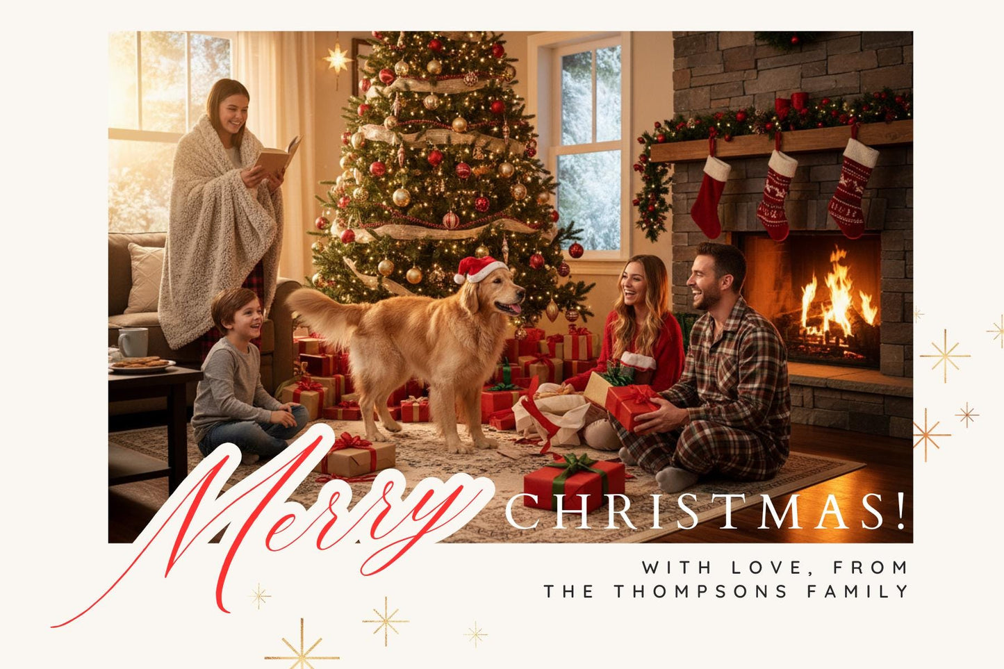 Editable Photo Christmas Card Template Printable Holiday Card (Digital Download)