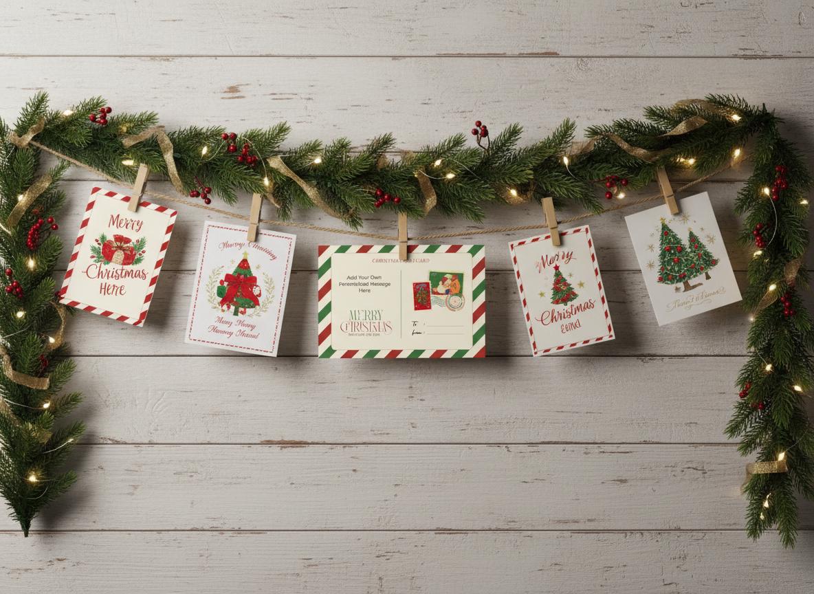 Editable Christmas Postcard Template Printable Photo Xmas Card (Digital Download) | Loki's Shop Too