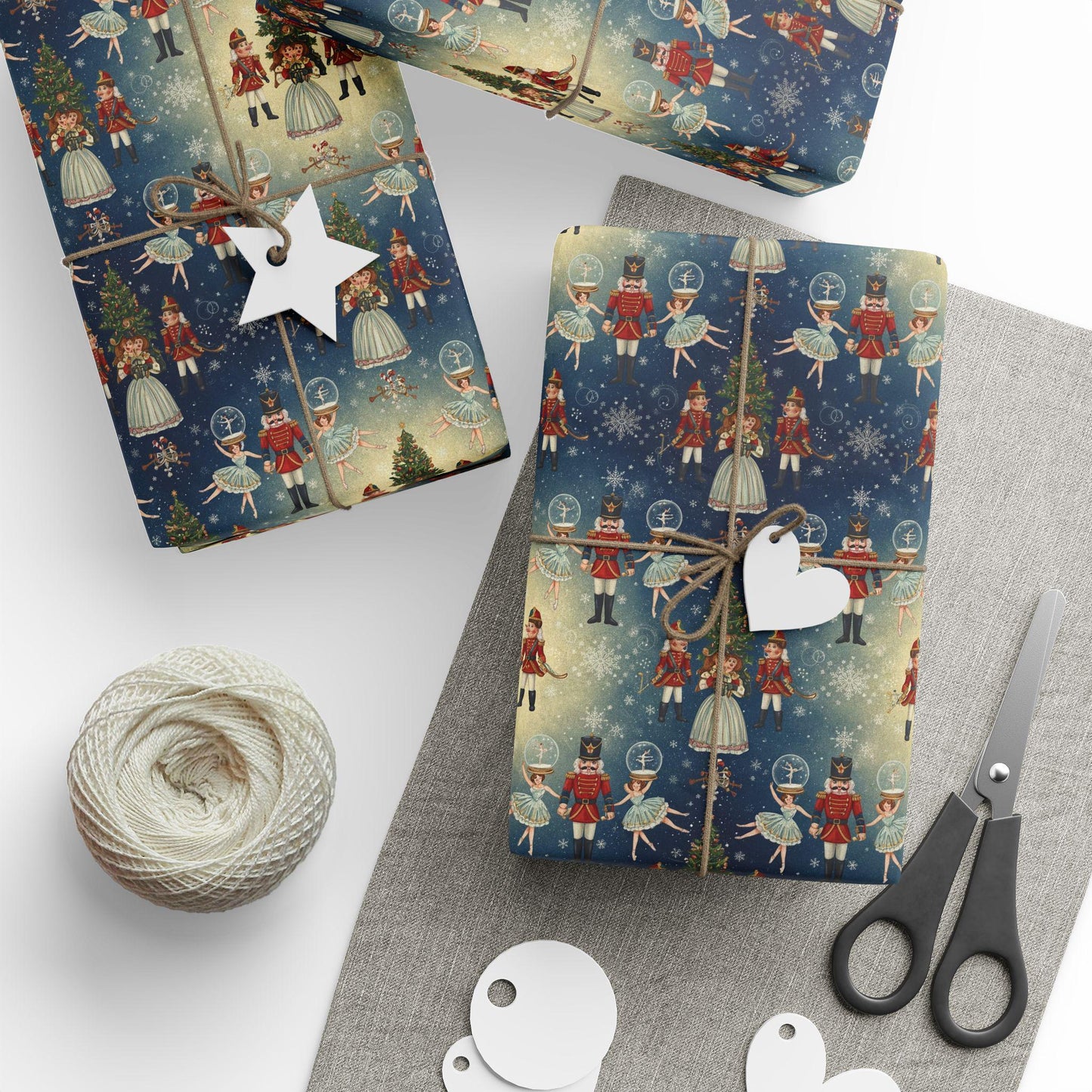 Christmas Nutcracker Gift Wrap Festive Holiday Wrapping Paper | Loki's Shop Too