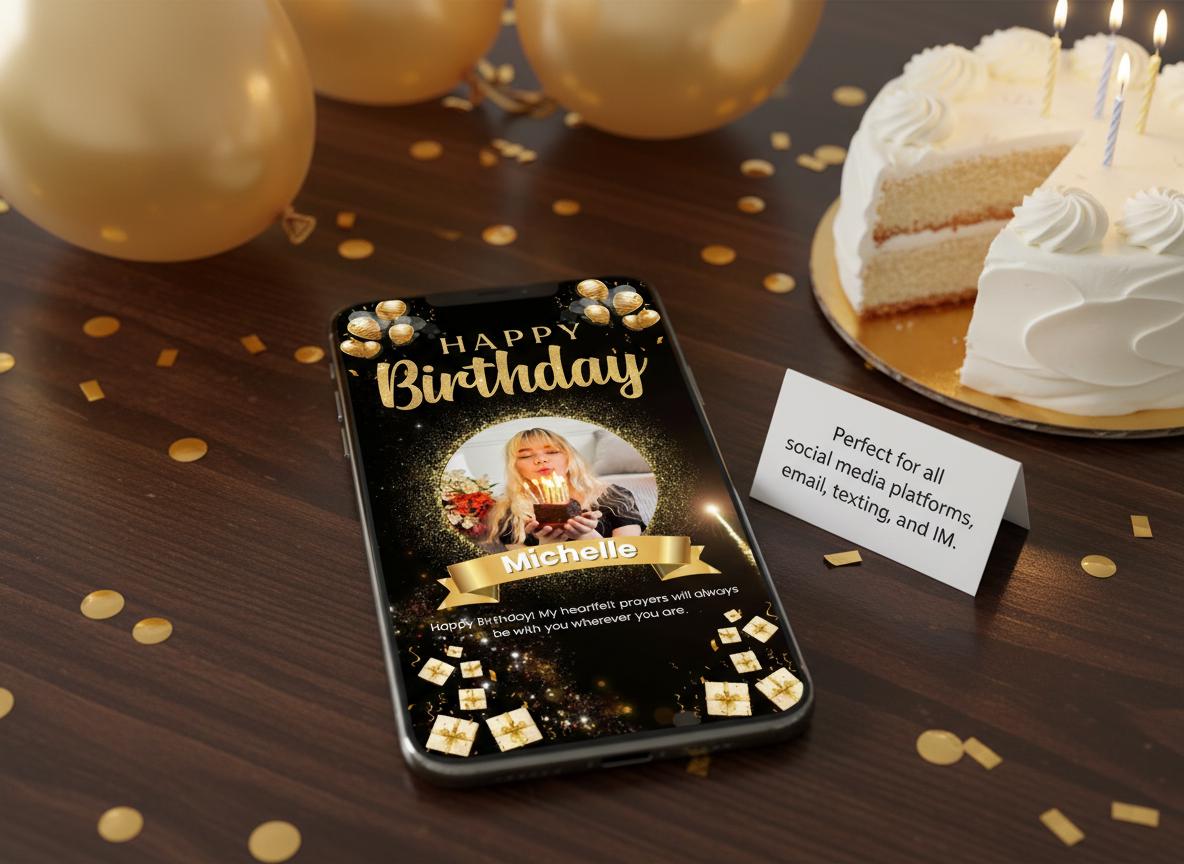 Customizable Birthday Ecard Canva Template | Editable Digital Card | Instant Download