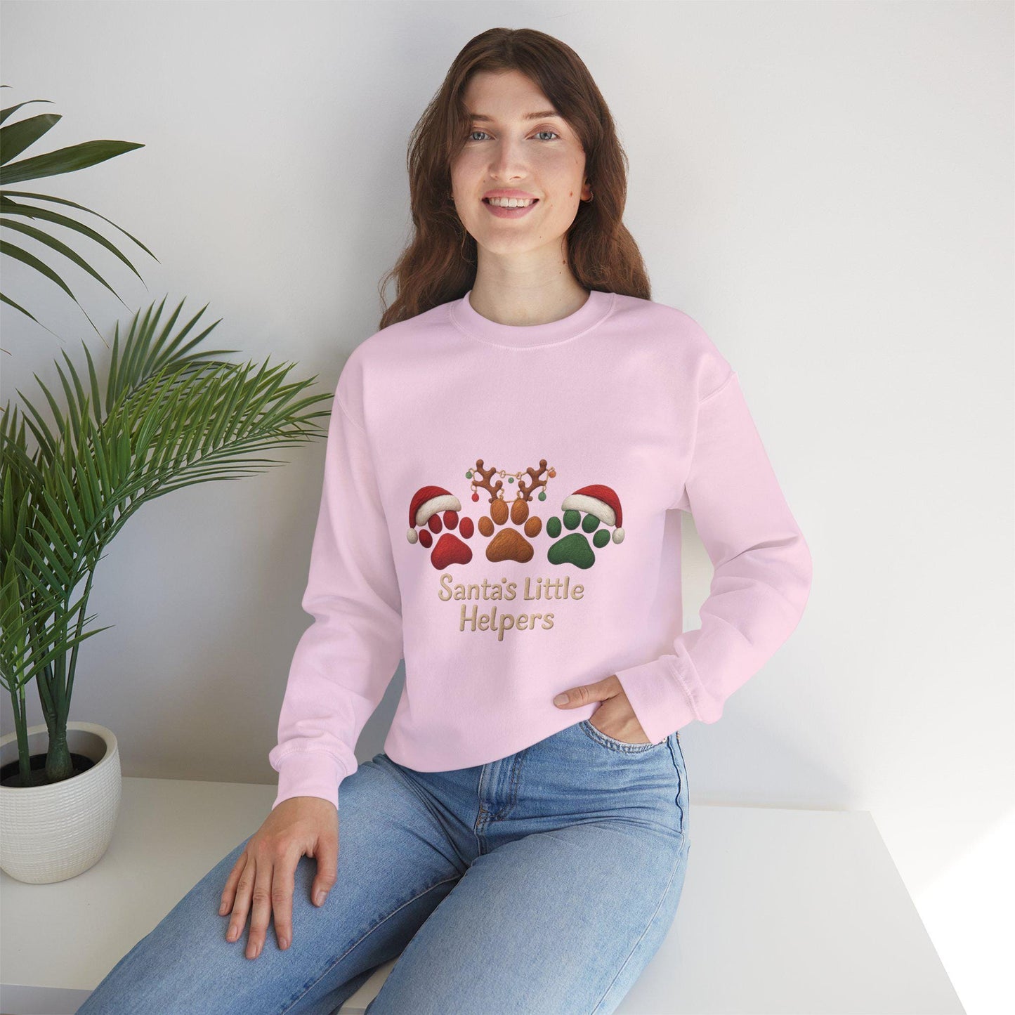 Santas Little Helpers Reindeer Paw Print Sweatshirt | Loki's Shop Too