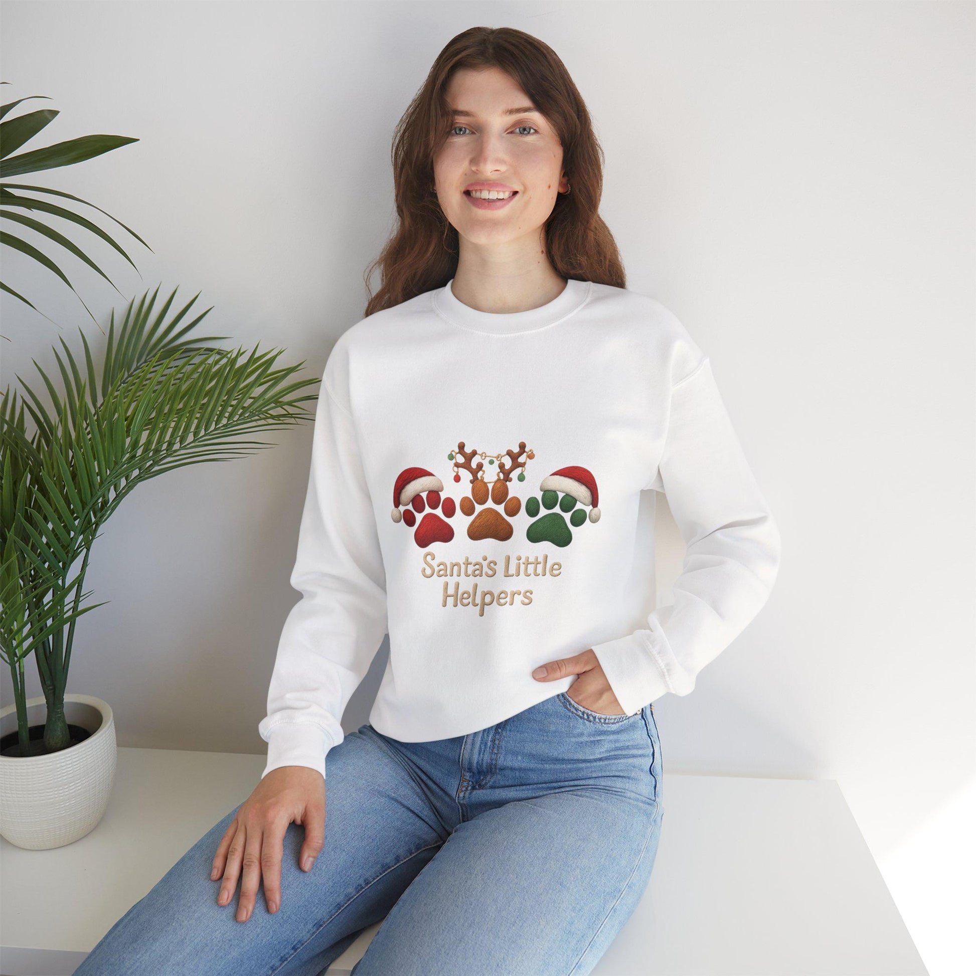 Santas Little Helpers Reindeer Paw Print Sweatshirt | Loki's Shop Too