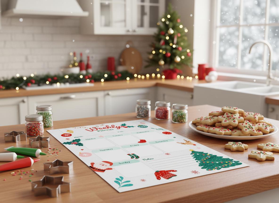Weekly Planner Printable Christmas Theme – Seasonal Calendar Holiday Planning – Digital Download | Loki's Shop Too