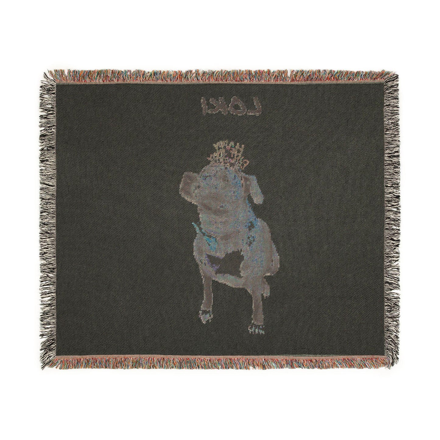 Custom Pet Woven Blanket | Personalized Dog Name Throw | Loki's Shop Too