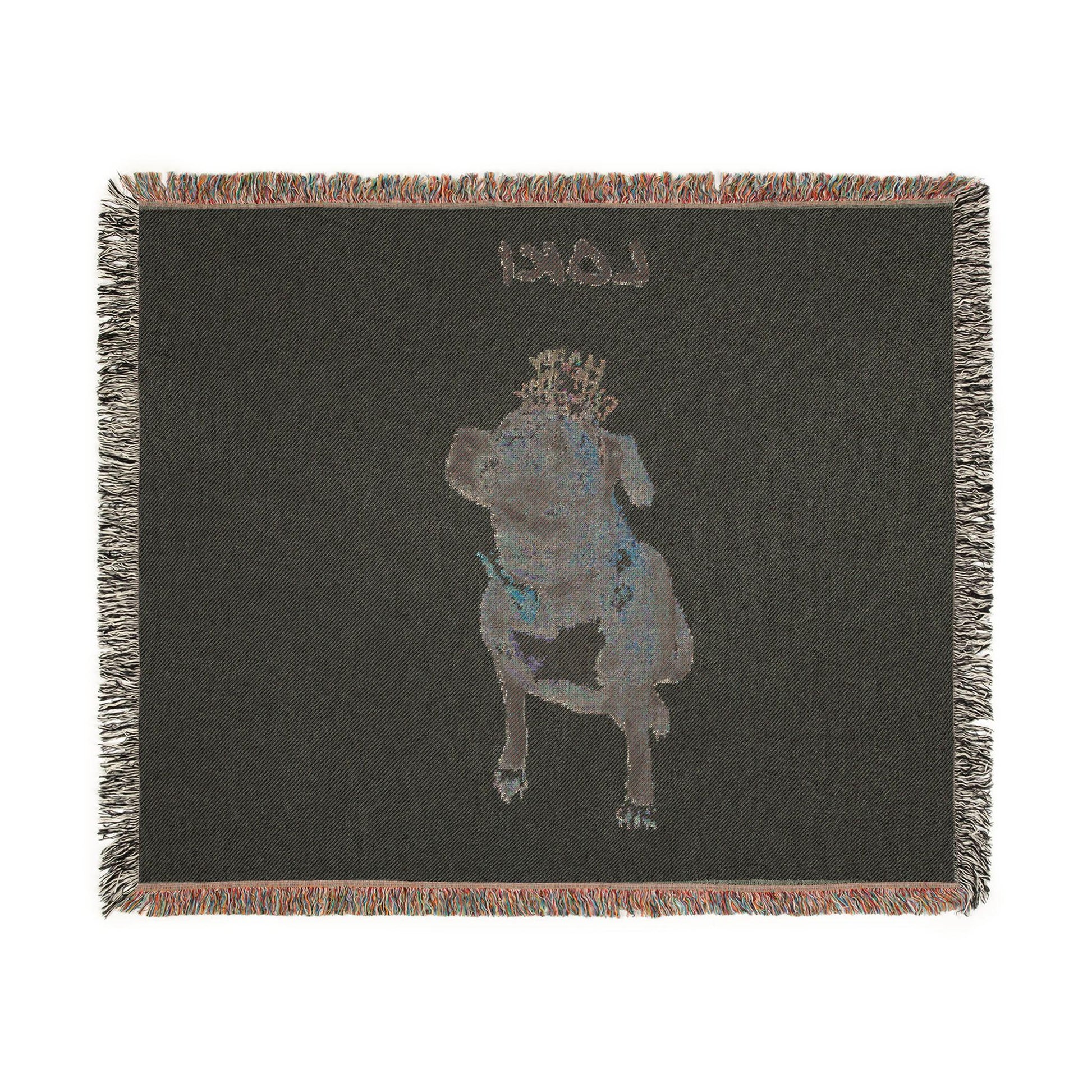 Custom Pet Woven Blanket | Personalized Dog Name Throw | Loki's Shop Too