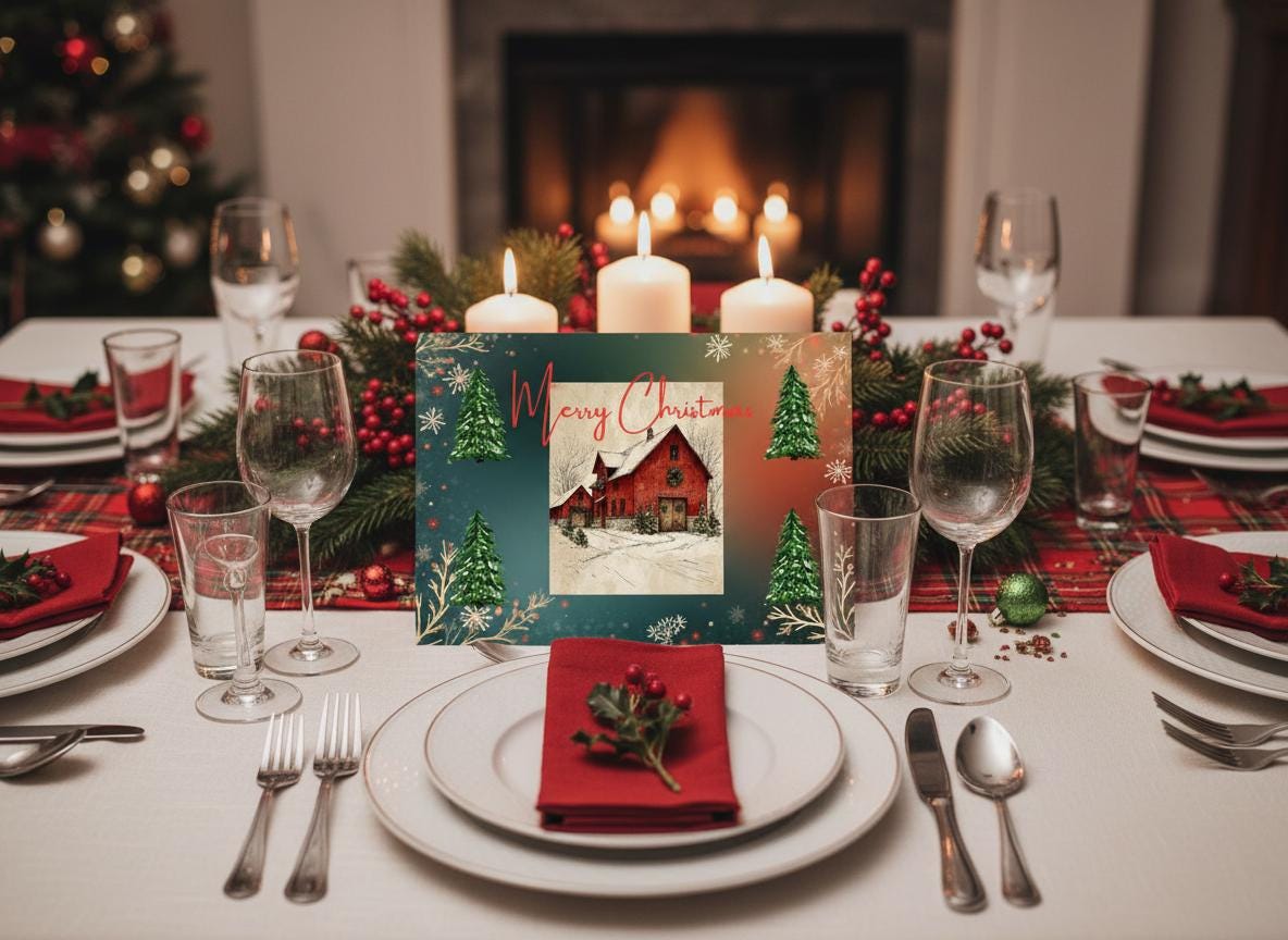 Editable Christmas Photo Card Template | Printable Holiday Card (Digital Download)