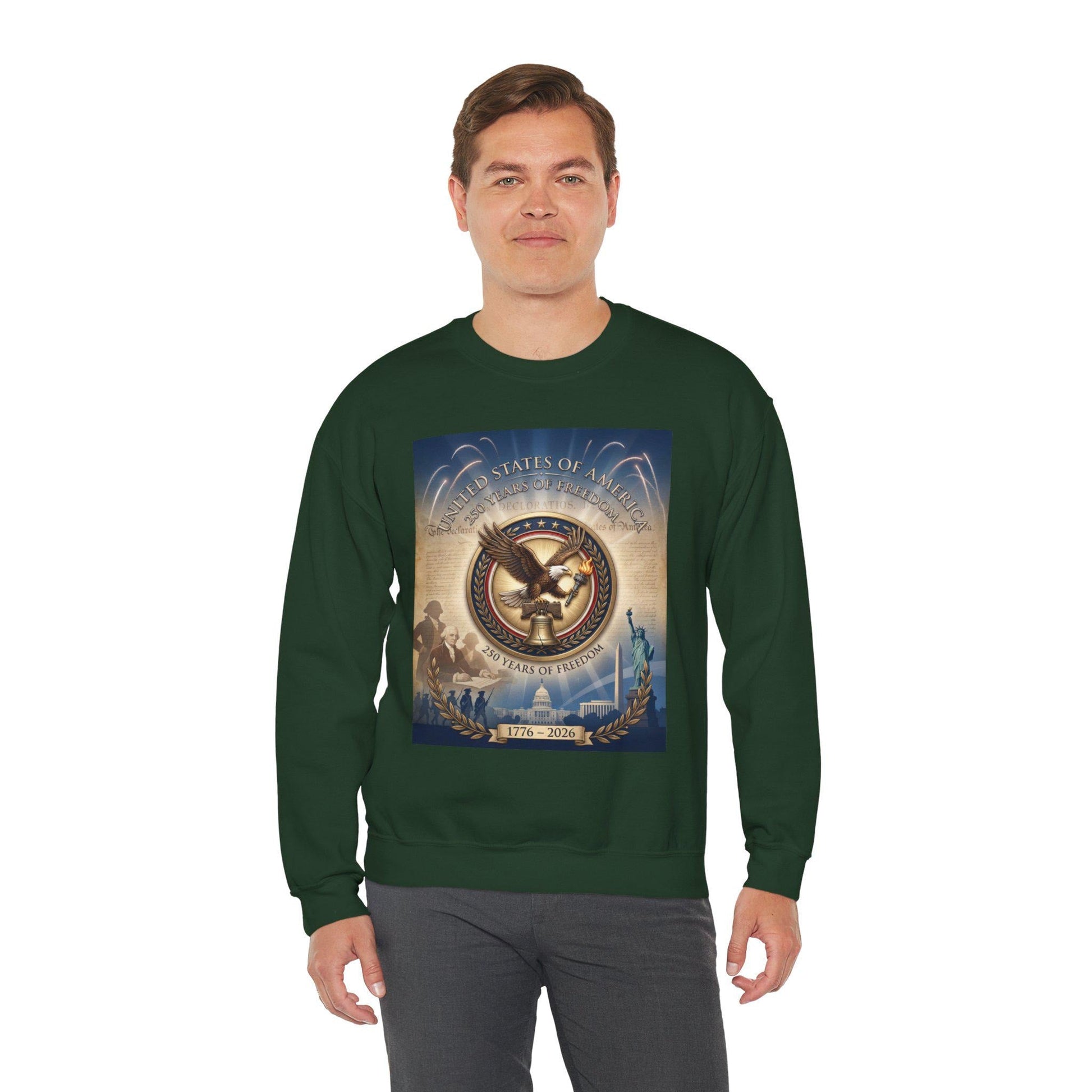 250th Anniversary America Graphic Crewneck Sweatshirt | Patriotic | Loki's Shop Too