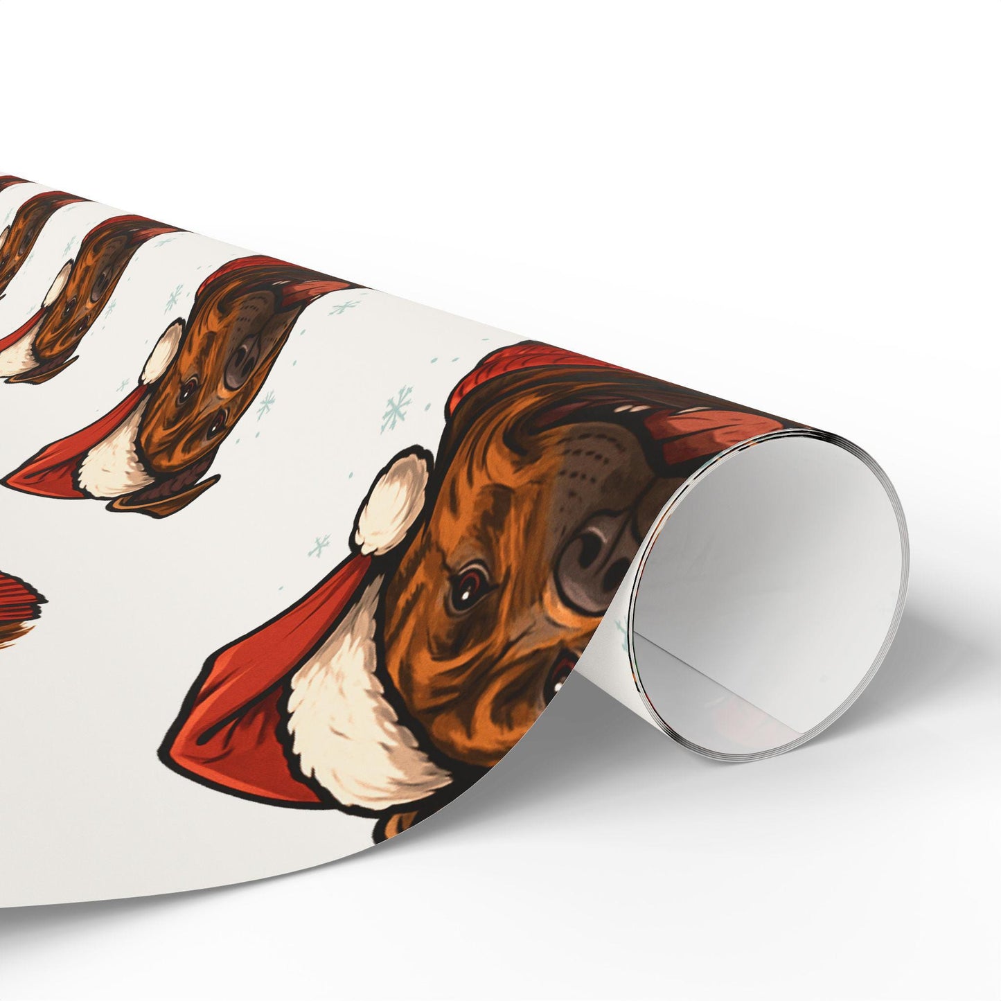 Pitbull Santa Hat Wrapping Paper Holiday Dog Gift Wrap | Loki's Shop Too