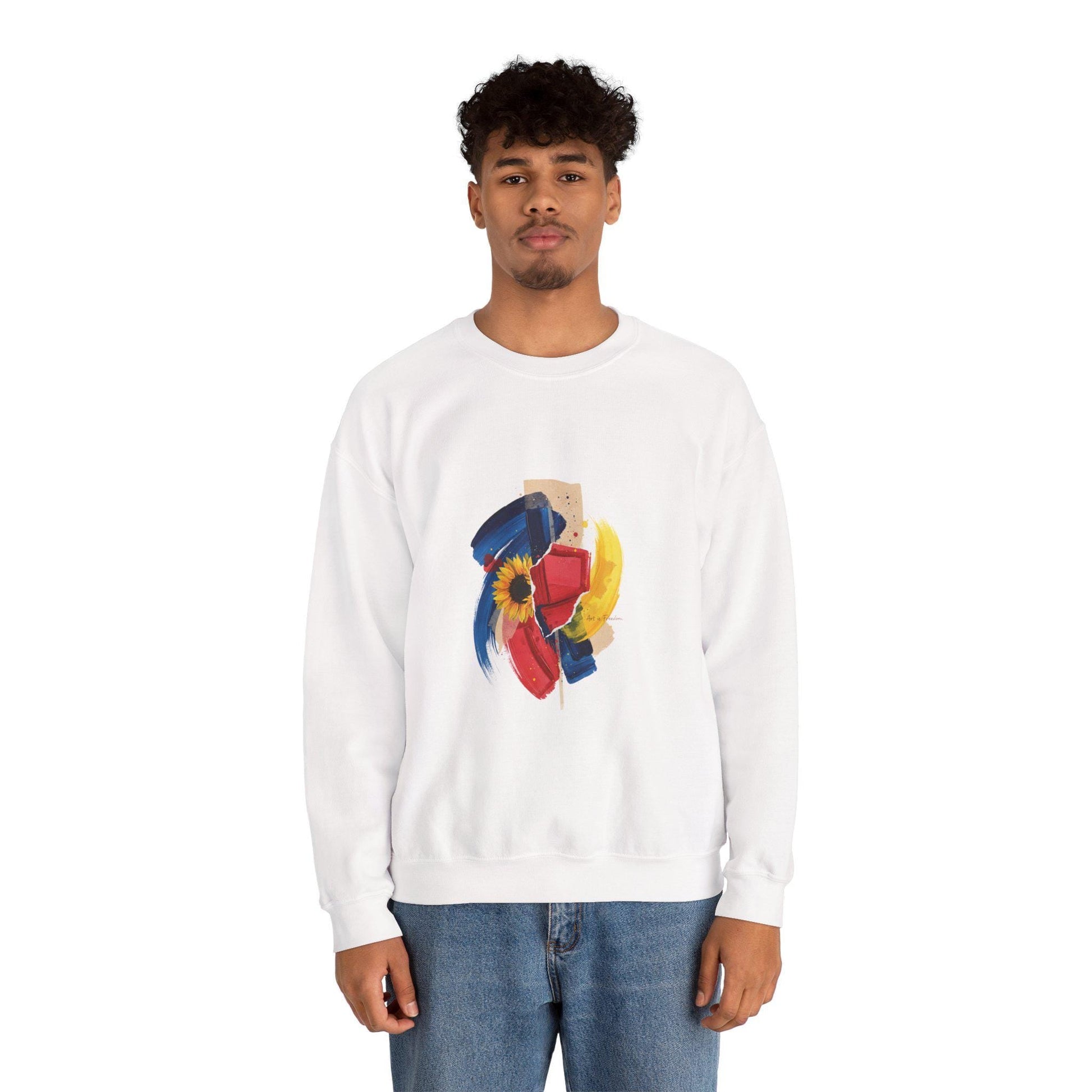 painterly abstract floral crewneck sweatshirt